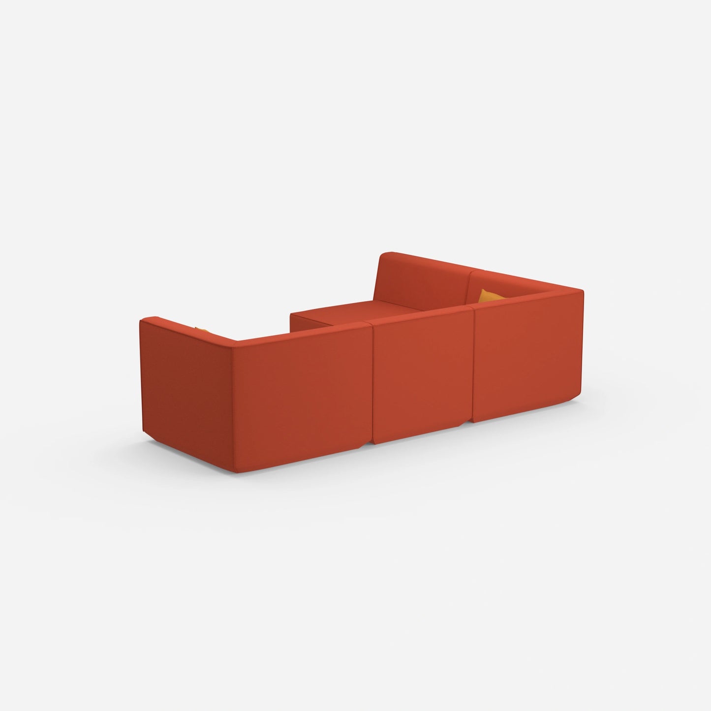 Canapé modulable paysage orange de dos