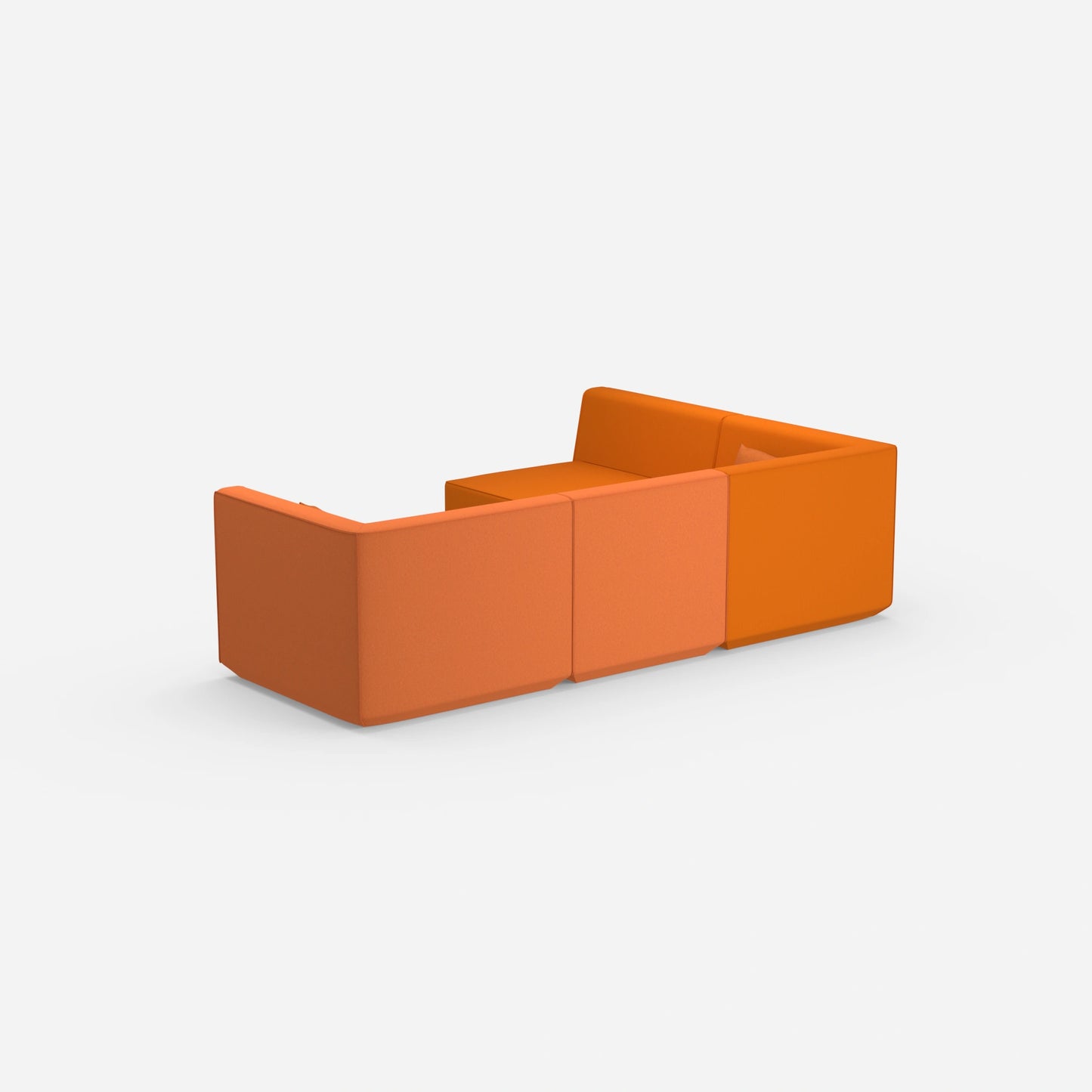 Canapé modulable paysage orange de dos