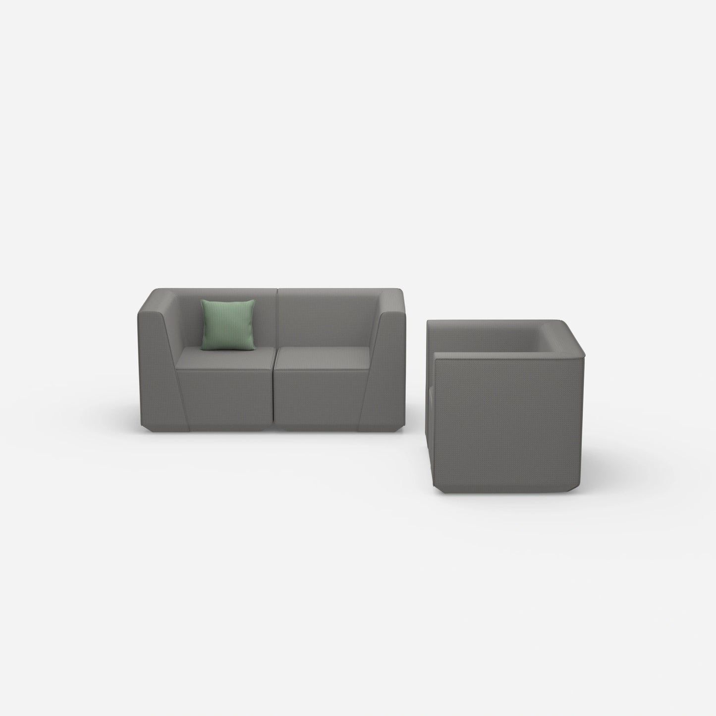 Canapé modulable avec fauteuil de face