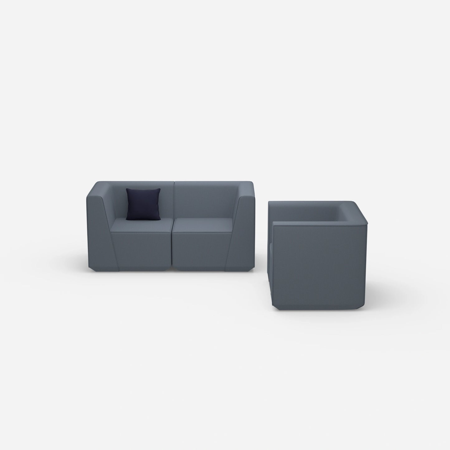 Canapé modulable avec fauteuil de face