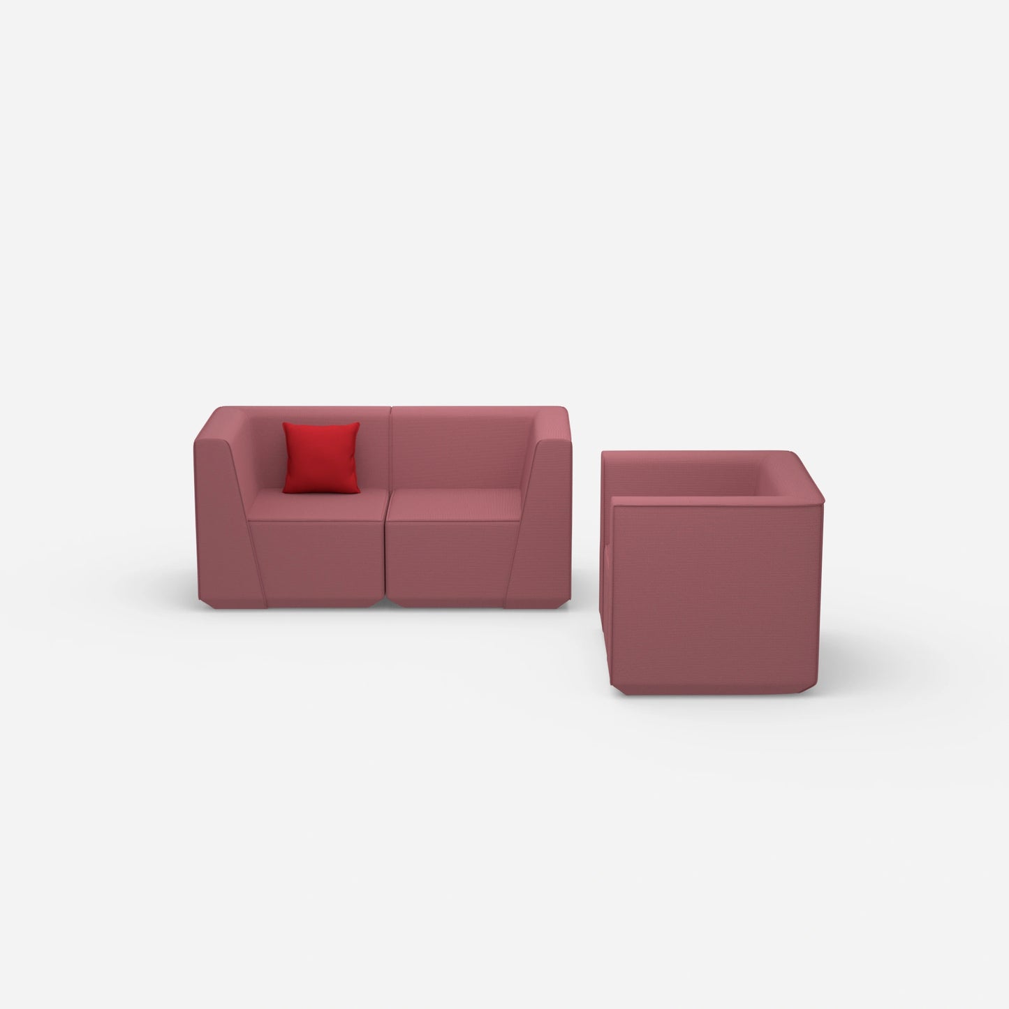 Canapé modulable avec fauteuil de face