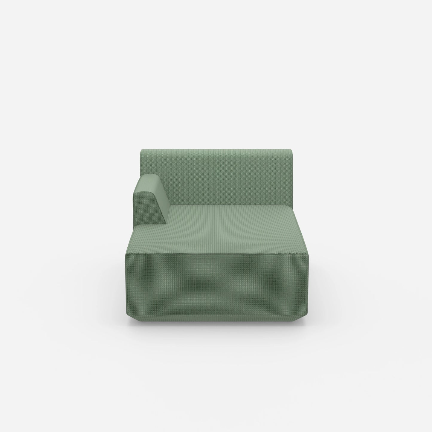 Récamière en vert moderne vue de face