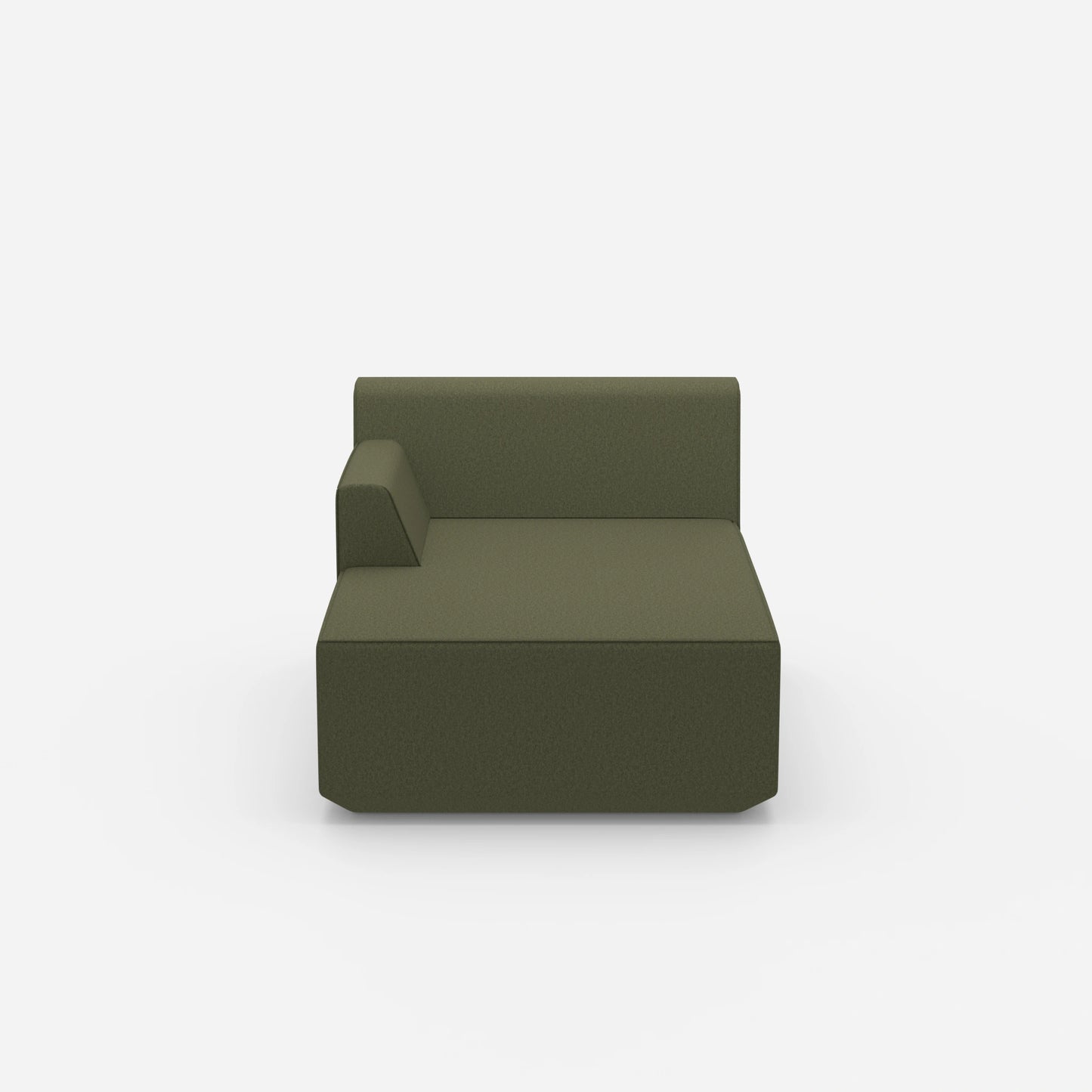 Récamière en vert moderne vue de face