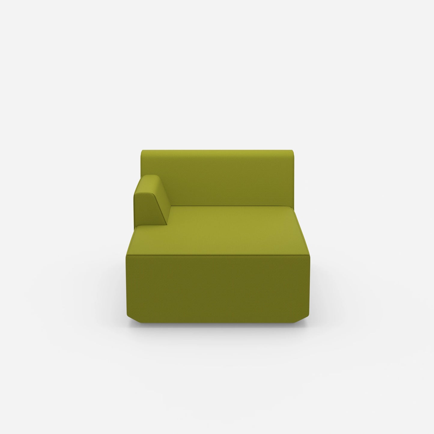 Récamière en vert moderne vue de face