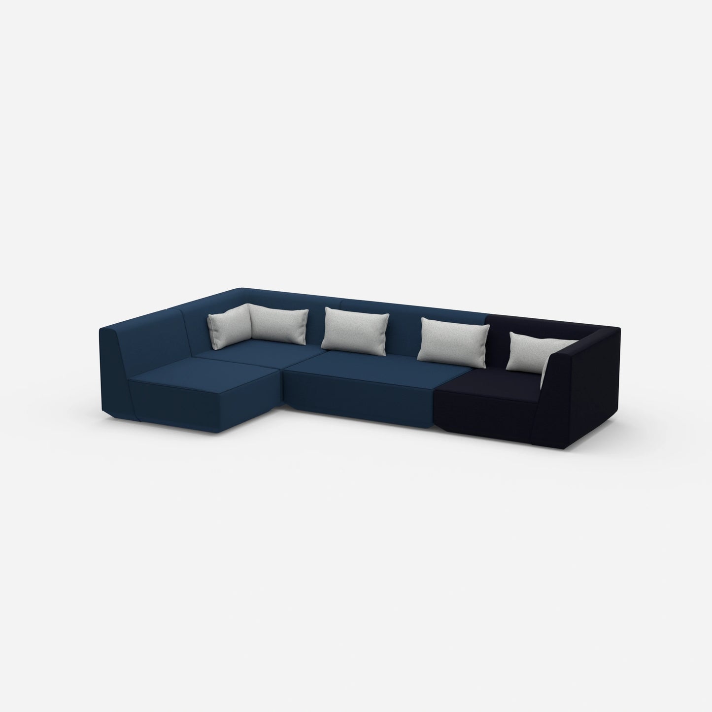 Canapé d'angle moderne vu de côté