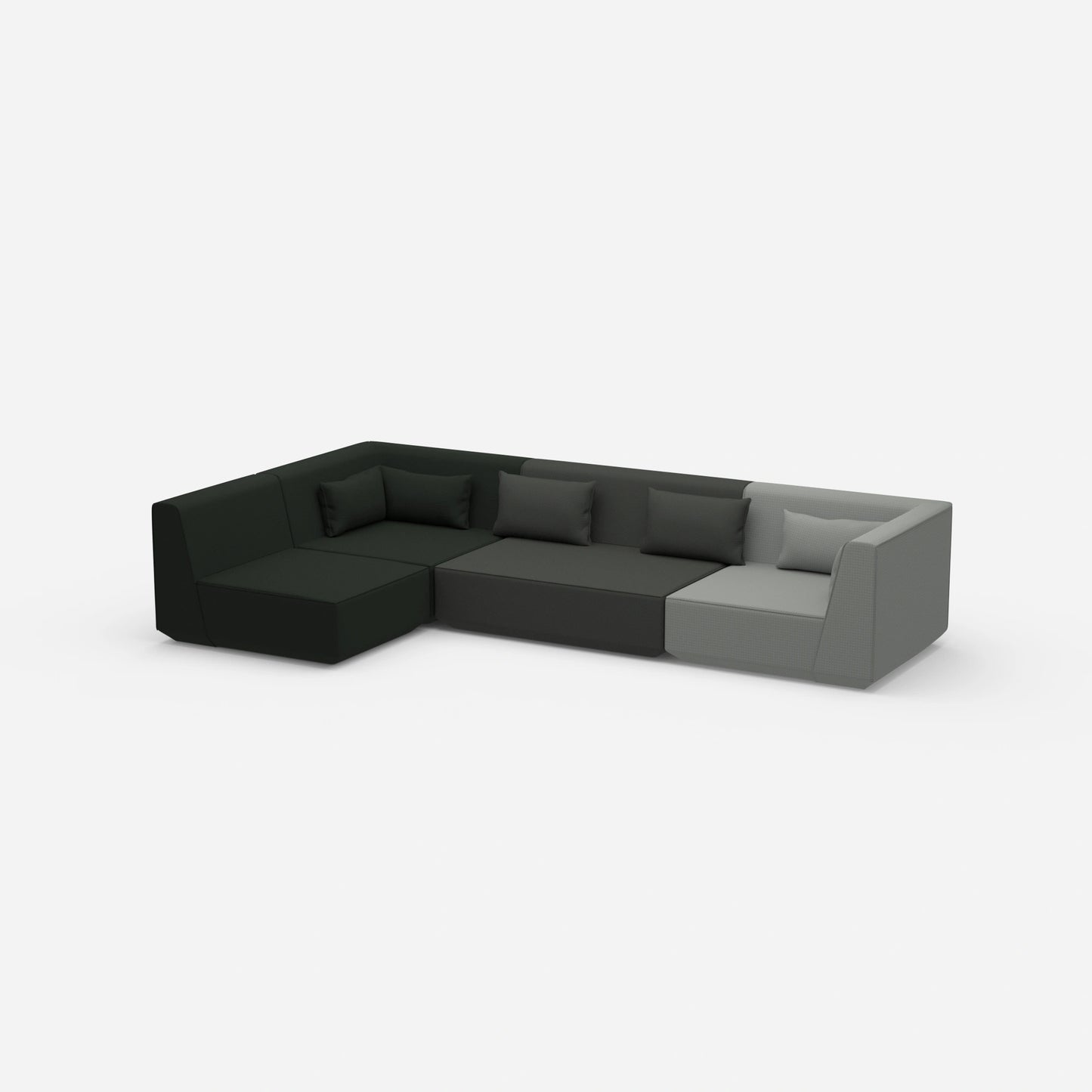 Canapé d'angle moderne vu de côté