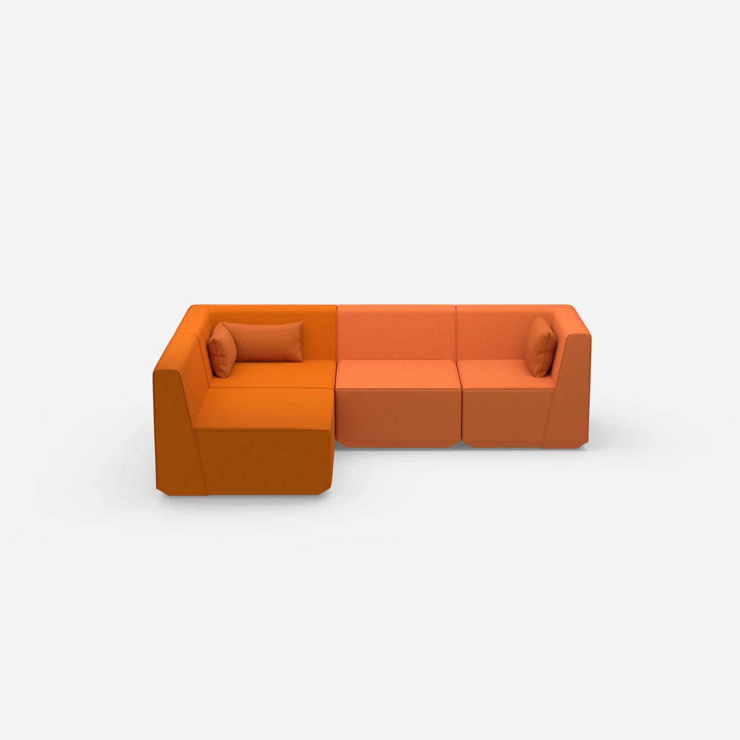 Coin canapé orange de face