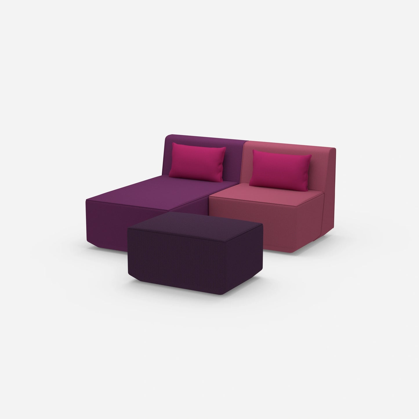 Canapé modulaire deux places avec fonction de côté