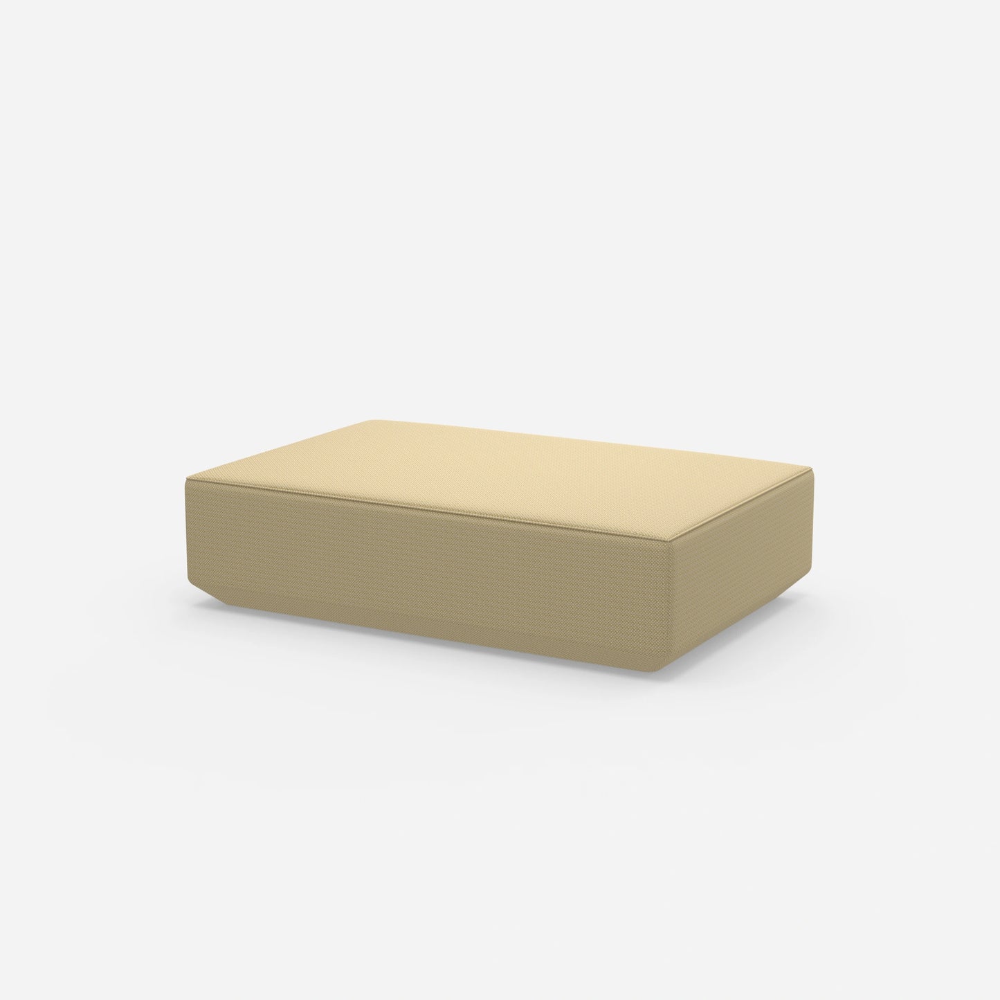 Pouf color crema visto di lato