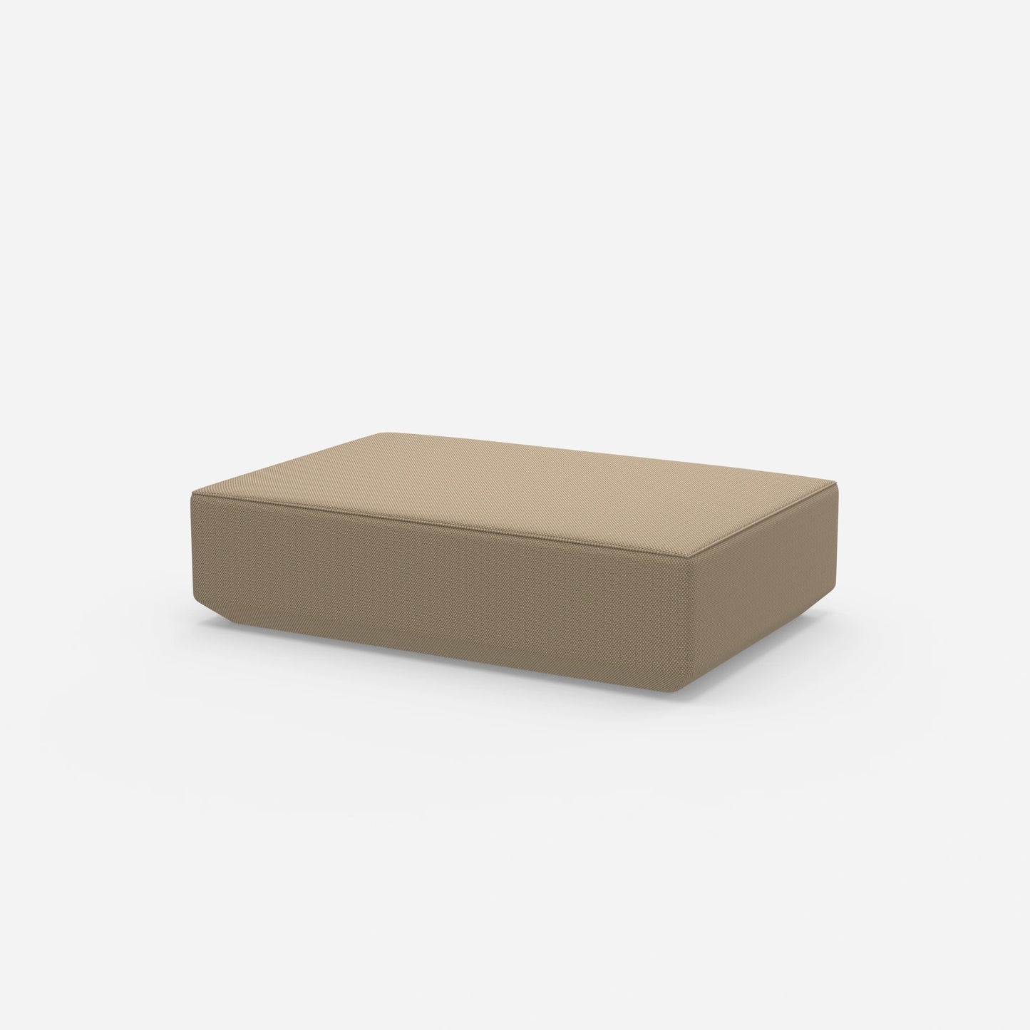 Pouf color crema visto di lato