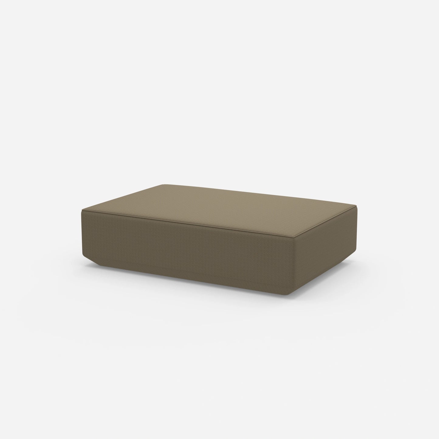 Pouf color crema visto di lato