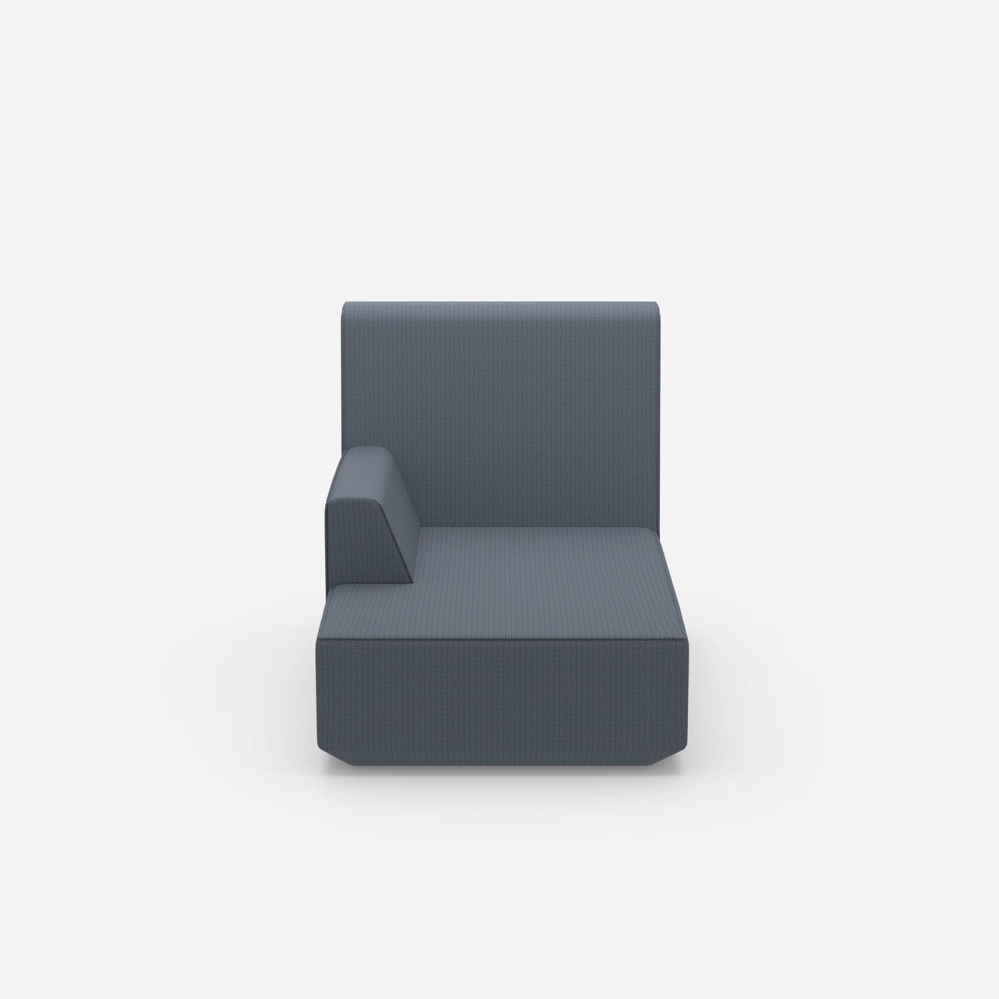 Piccola chaise longue con schienale alto frontale
