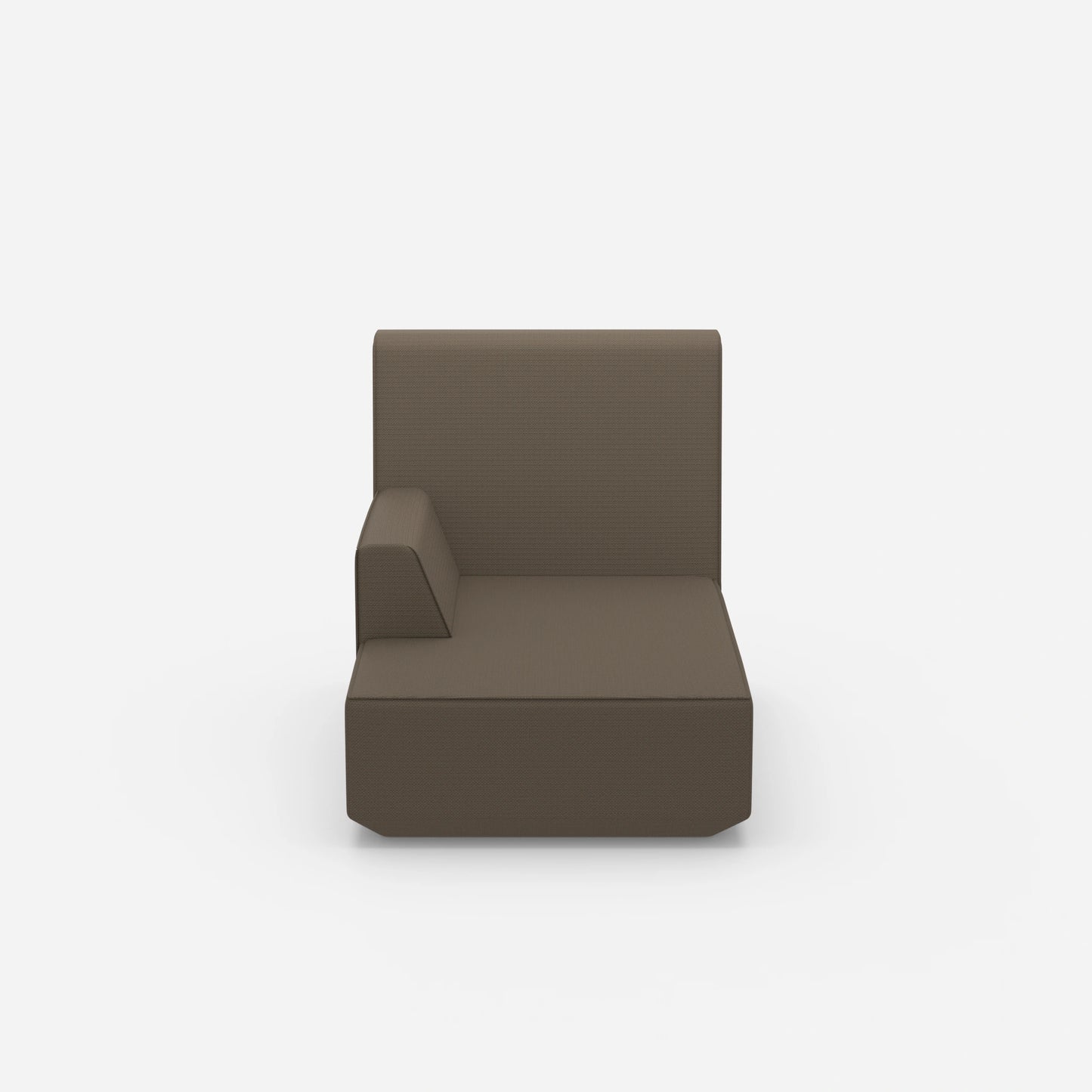 Piccola chaise longue con schienale alto frontale