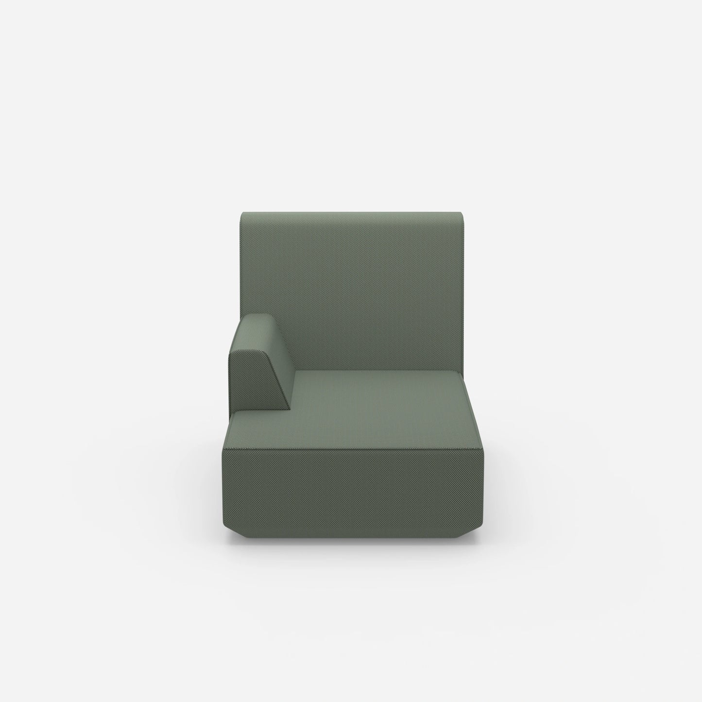 Piccola chaise longue con schienale alto frontale
