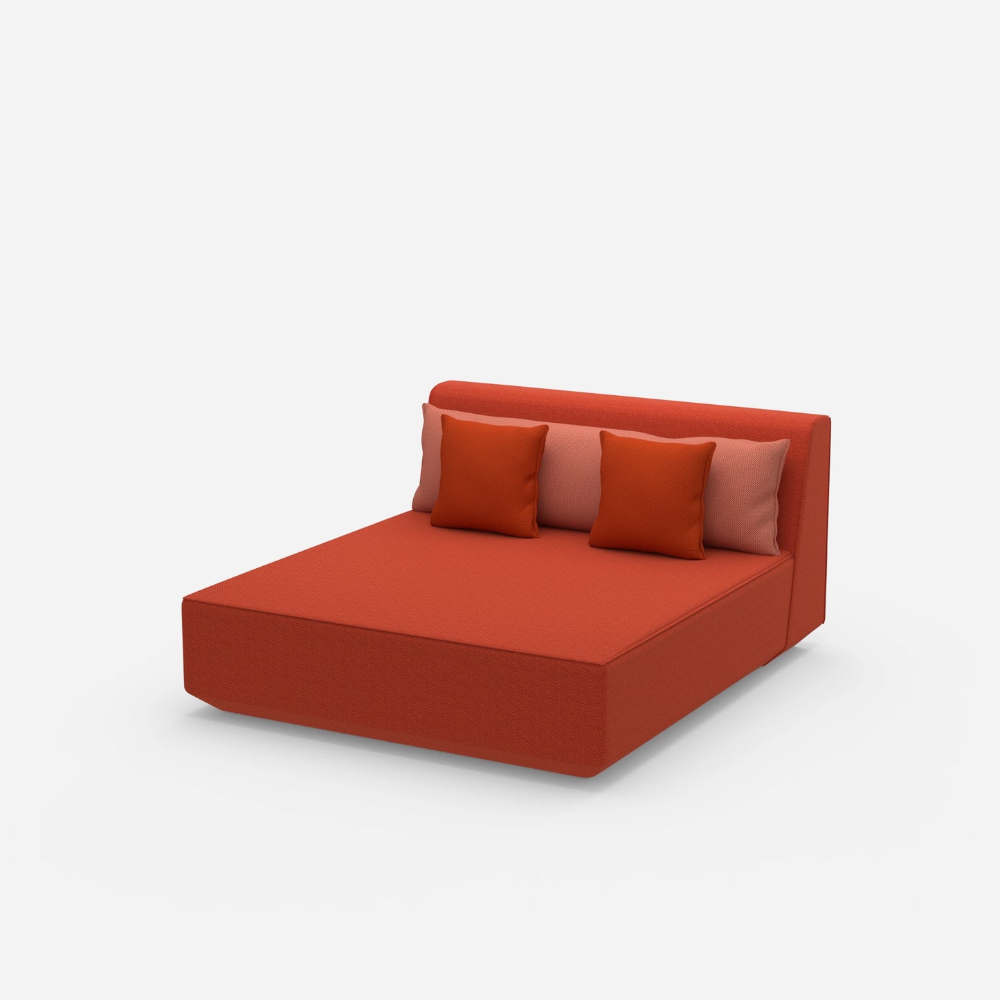 Moderna chaise longue doppia vista laterale