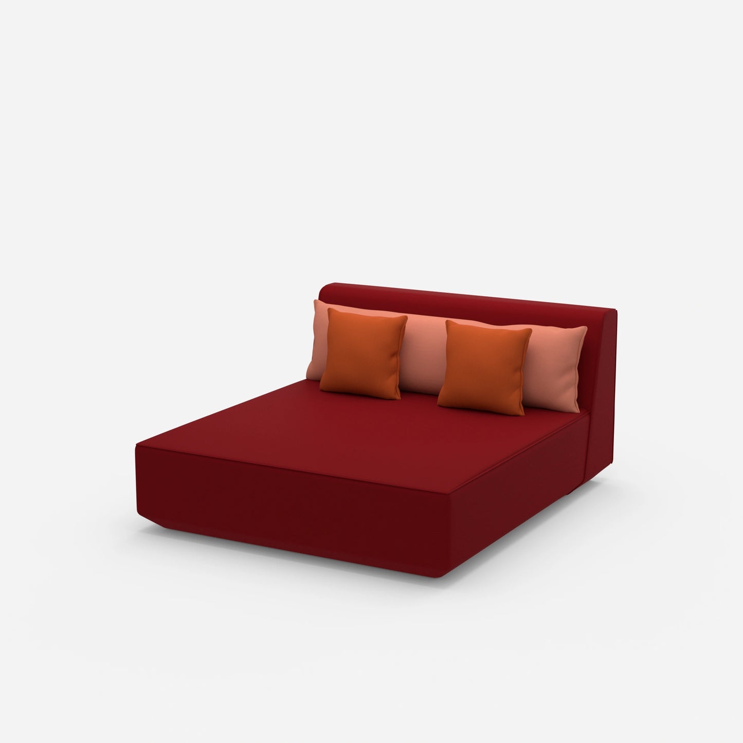 Moderna chaise longue doppia vista laterale