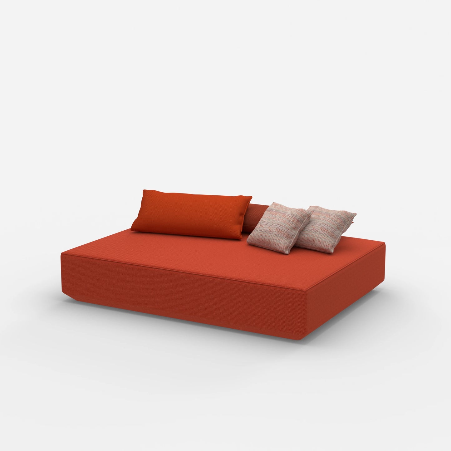 Pouf moderno di grandi dimensioni visto di lato