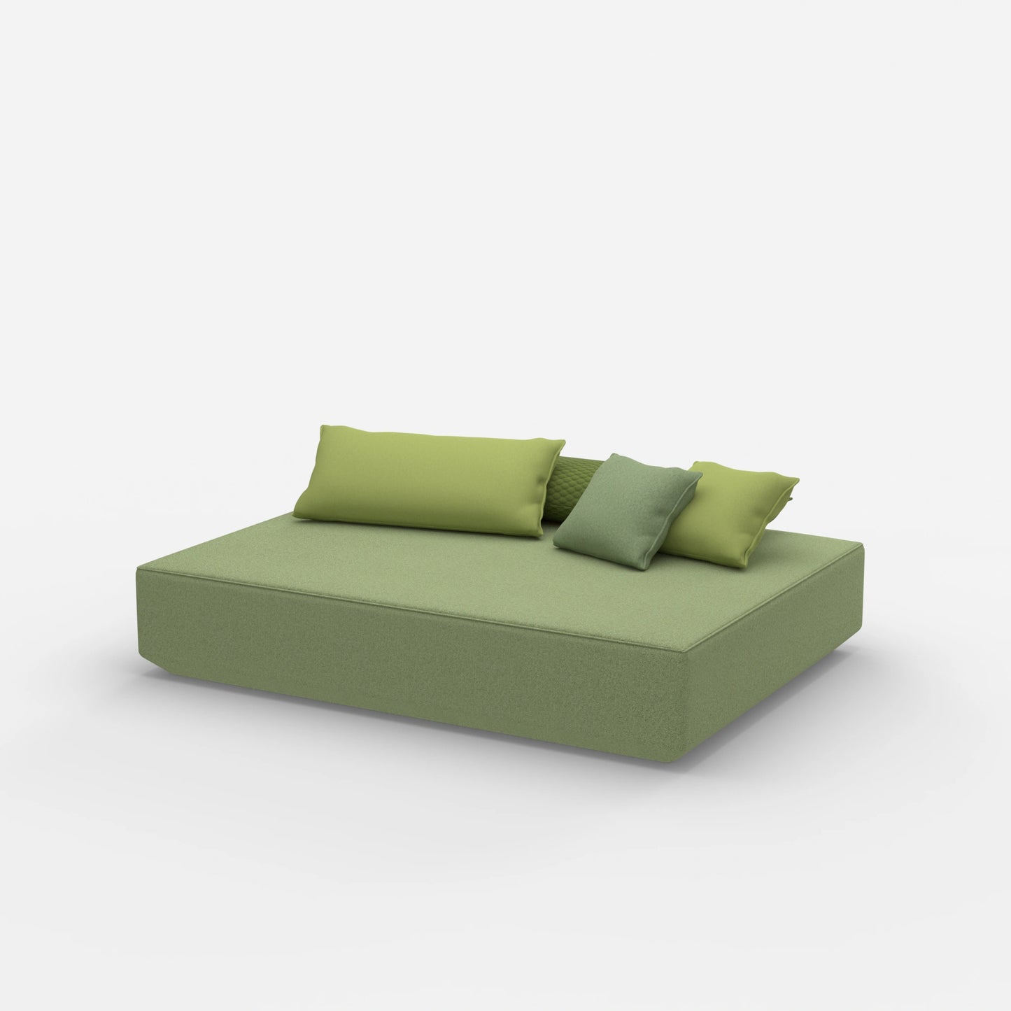 Pouf moderno di grandi dimensioni visto di lato