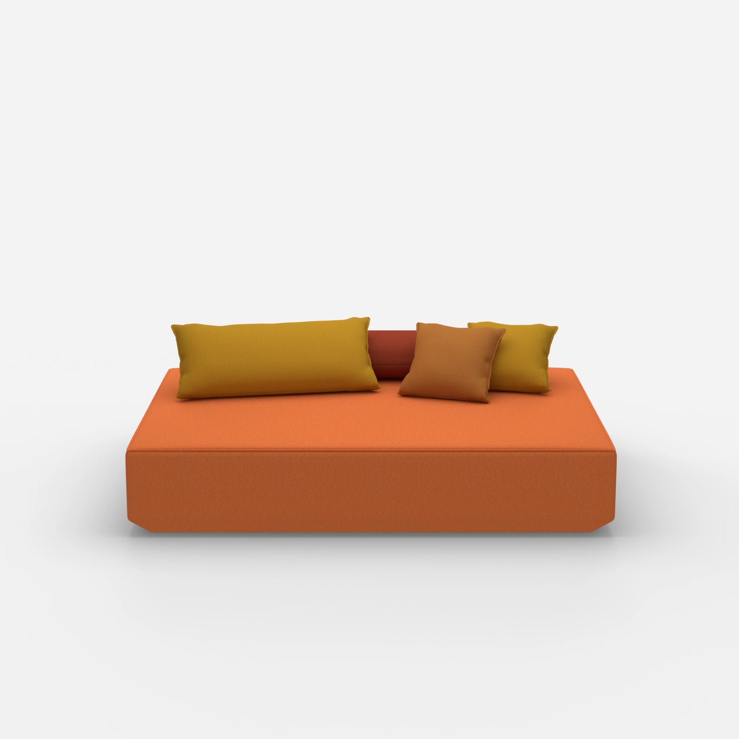Pouf moderno di grandi dimensioni visto frontalmente