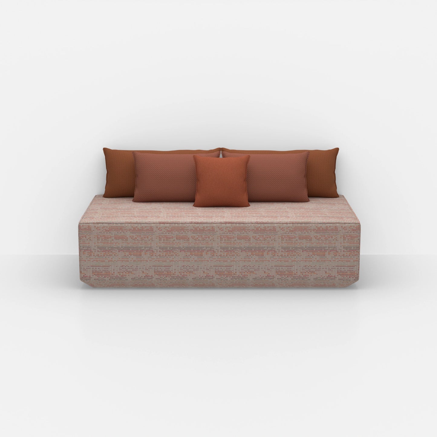 Pouf modulare moderno visto di fronte
