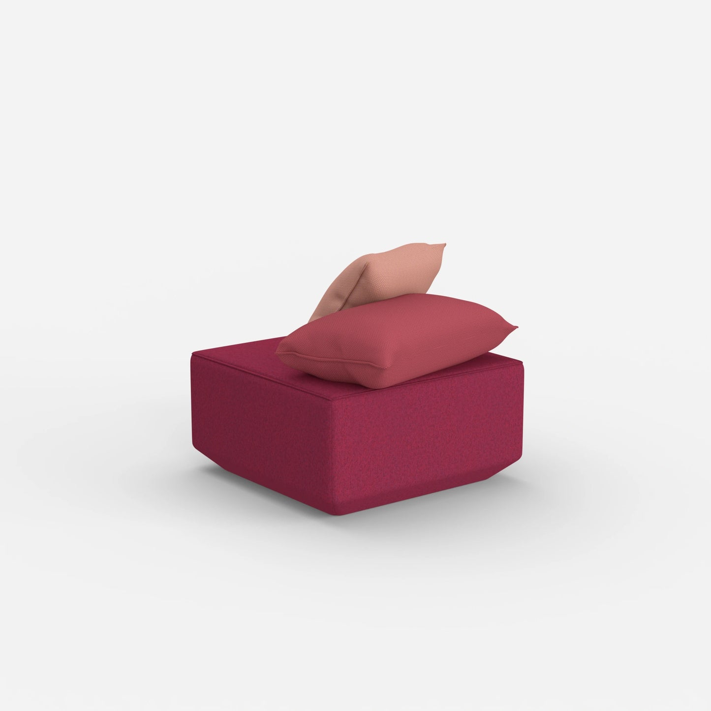 Pouf moderno rosa da dietro