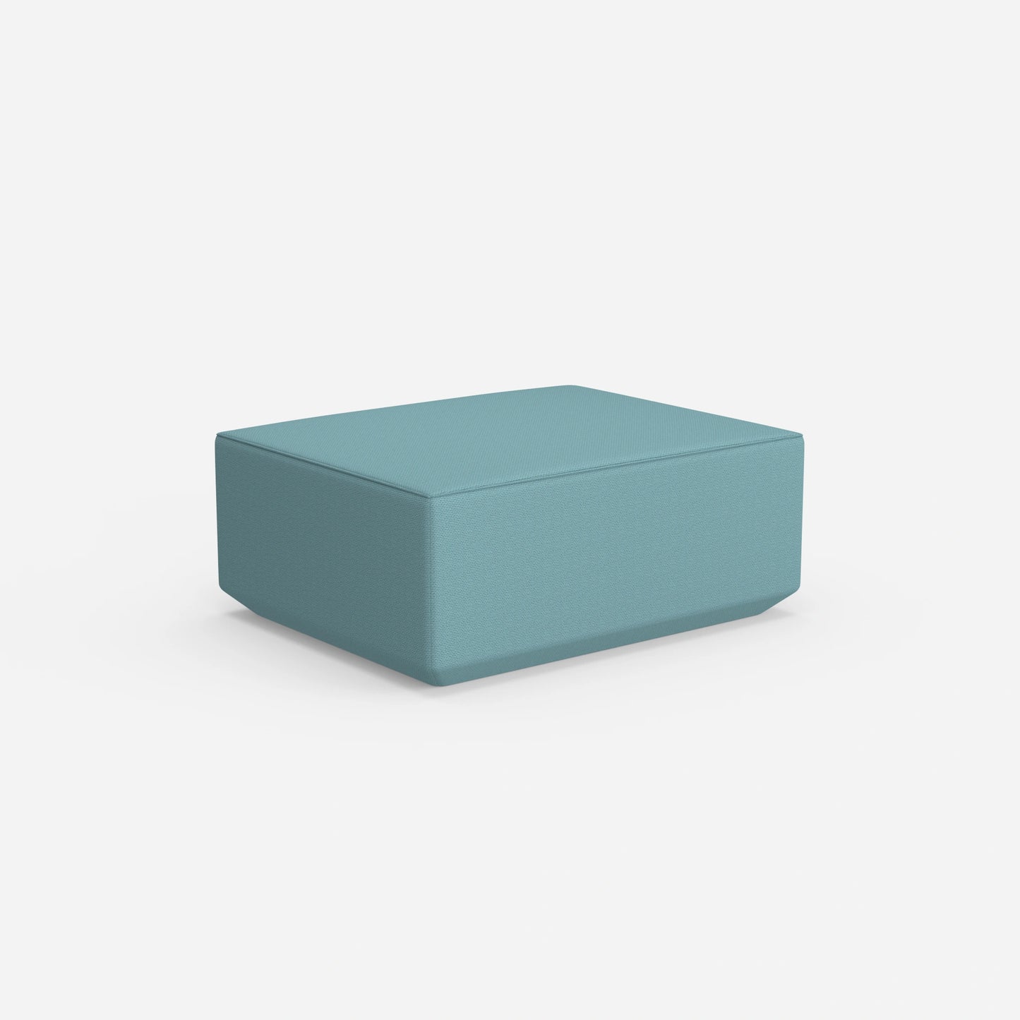 Pouf blu visto da dietro