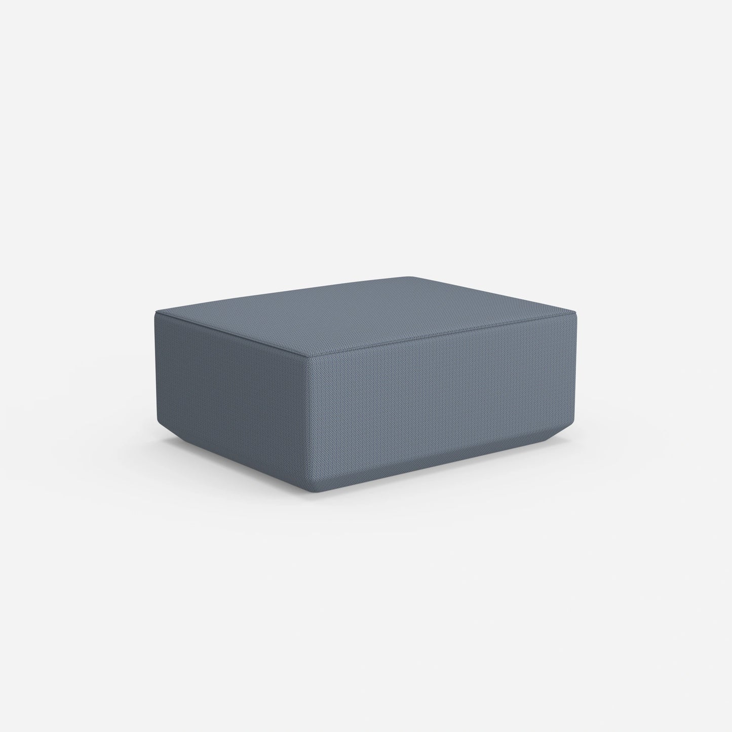 Pouf blu visto da dietro