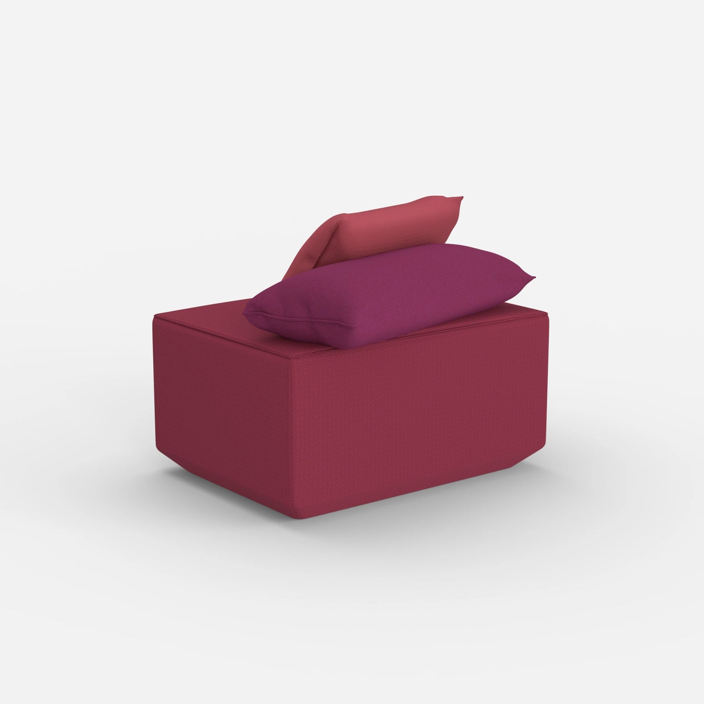 Pouf in rosa da dietro