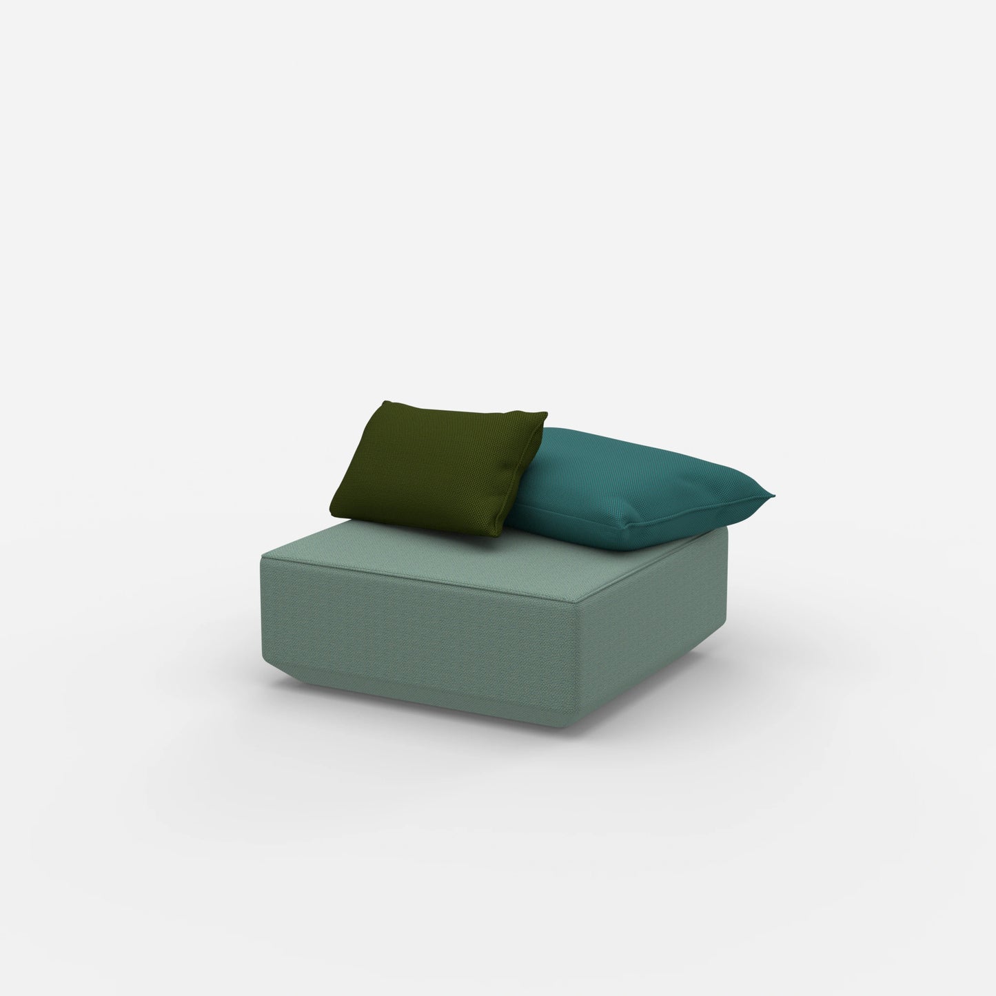 Pouf quadrato visto di lato