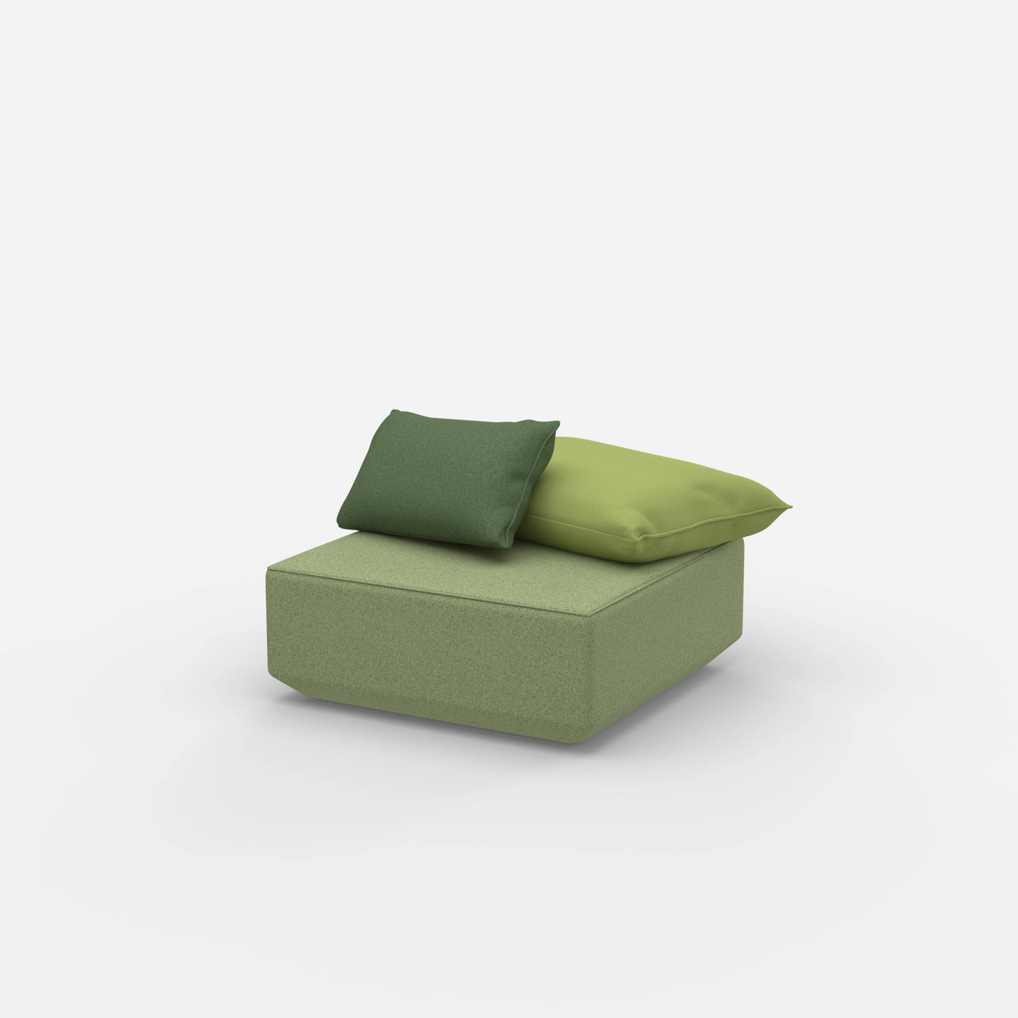 Pouf quadrato visto di lato