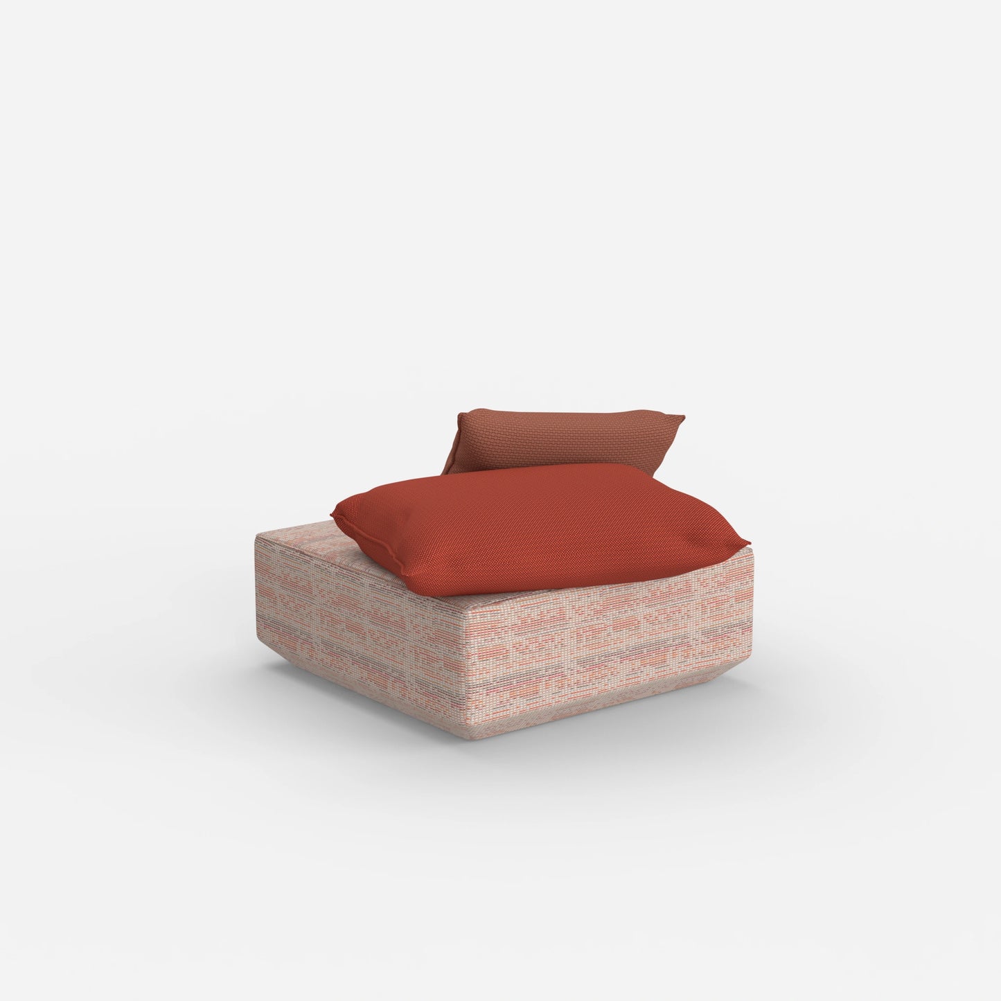 Pouf quadrato da dietro
