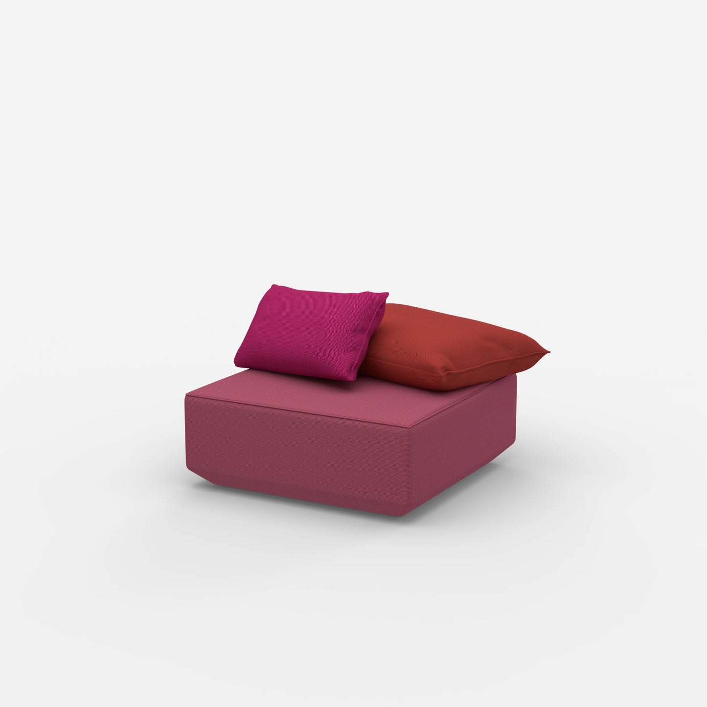 Pouf quadrato visto di lato