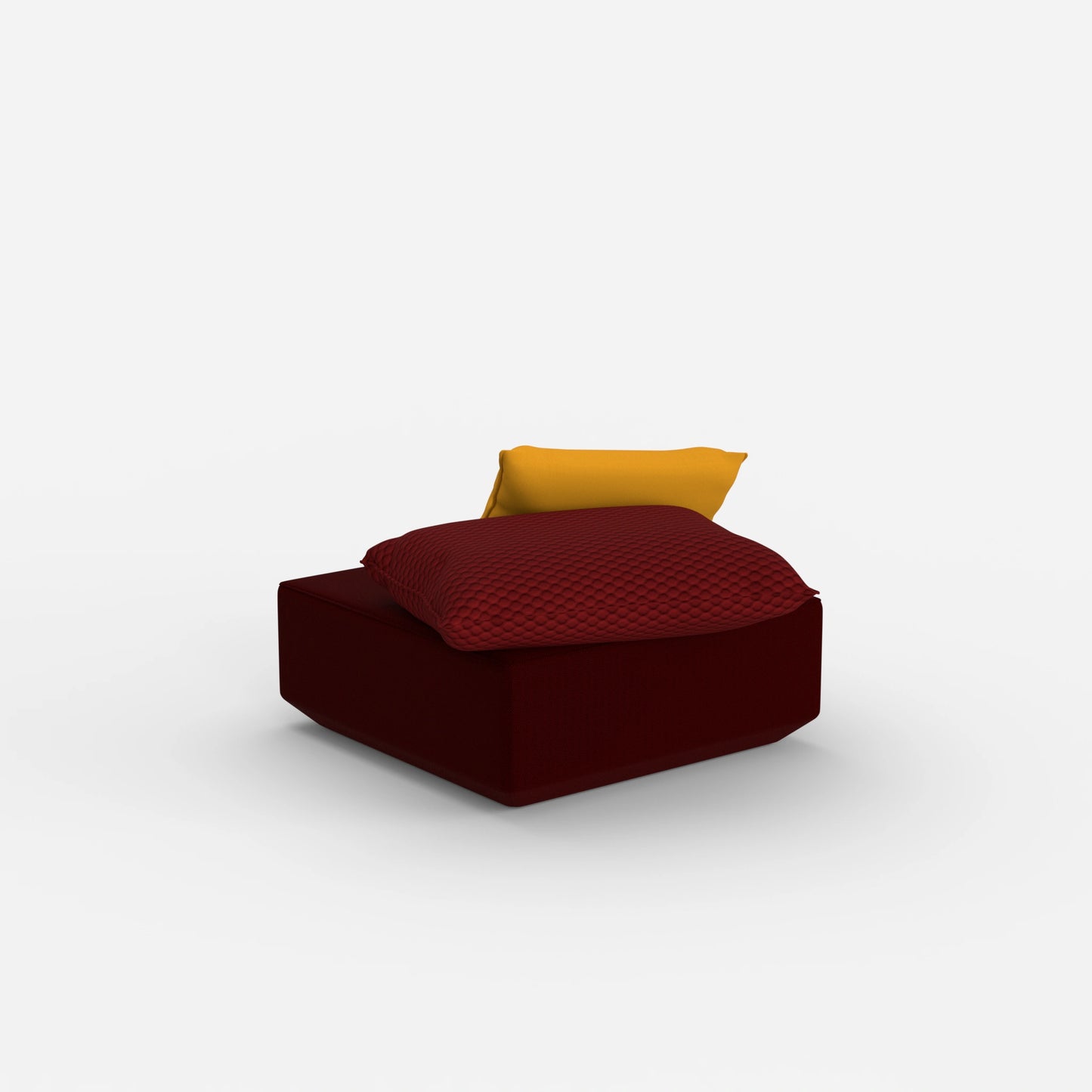 Pouf quadrato da dietro