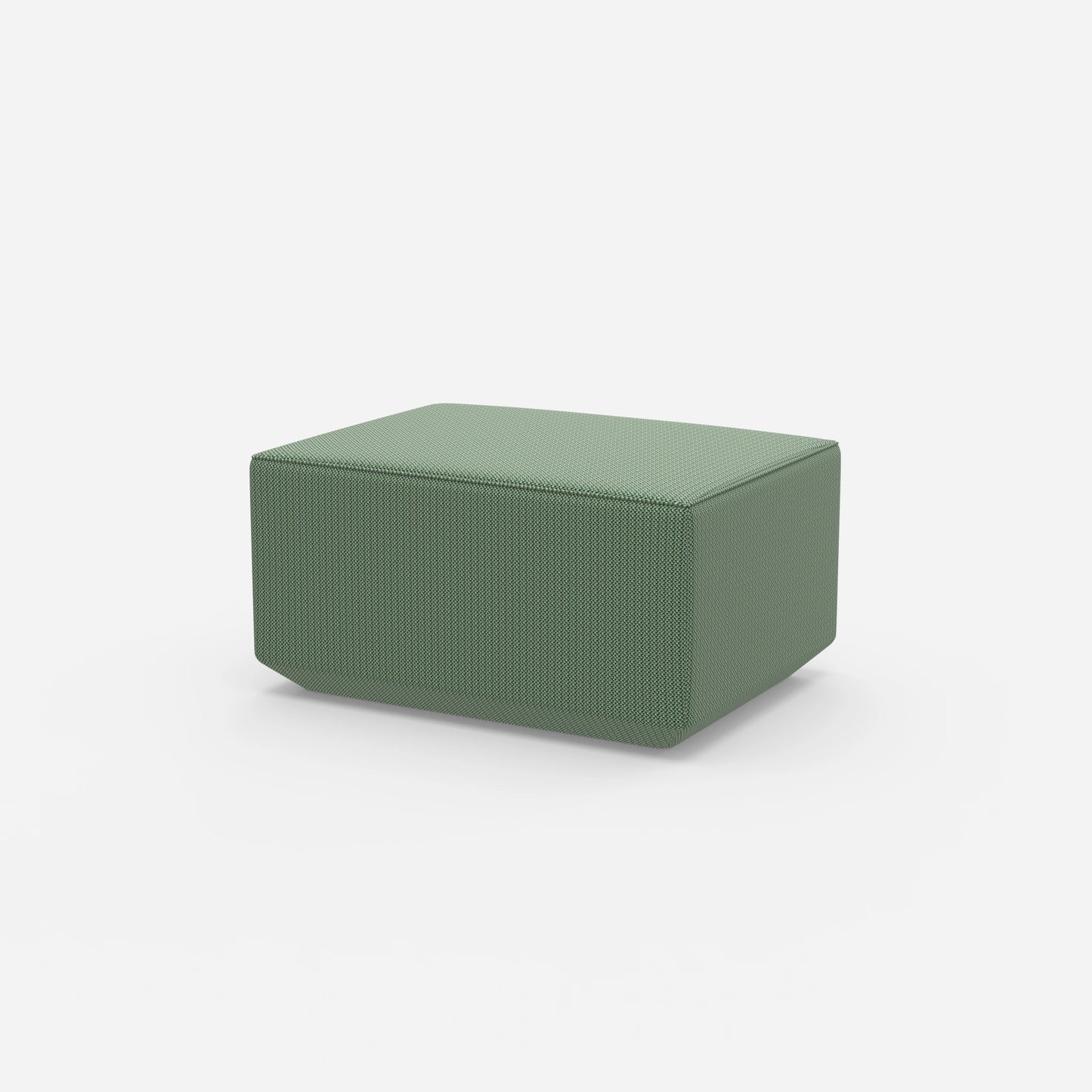 Pouf seduta verde visto di lato
