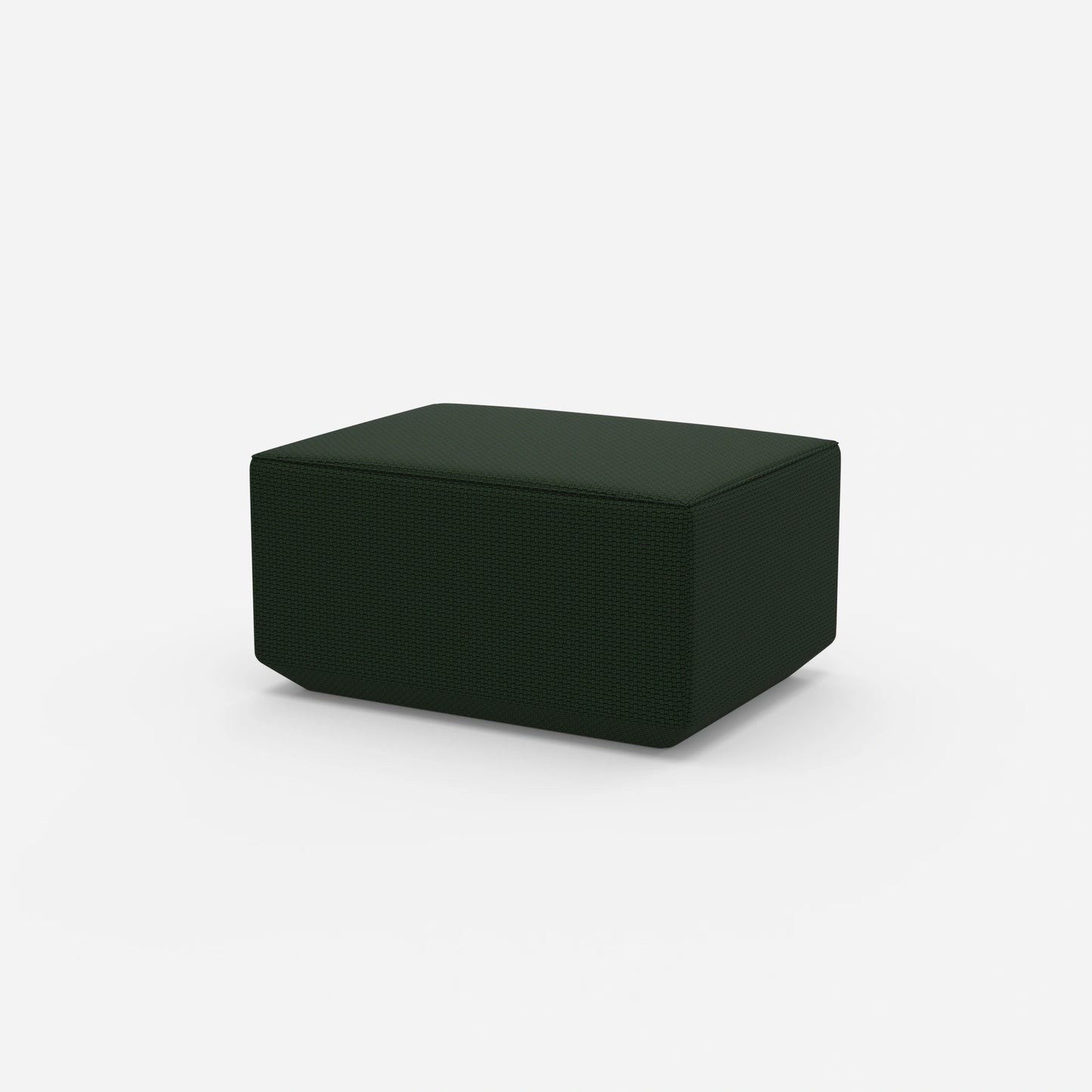 Pouf seduta verde visto di lato