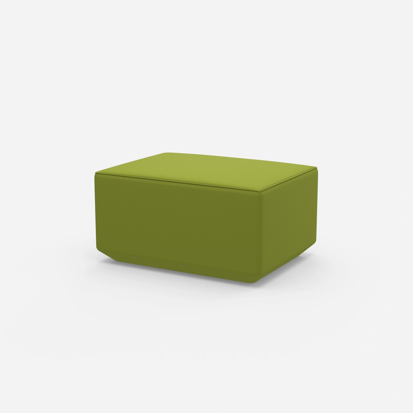 Pouf seduta verde visto di lato