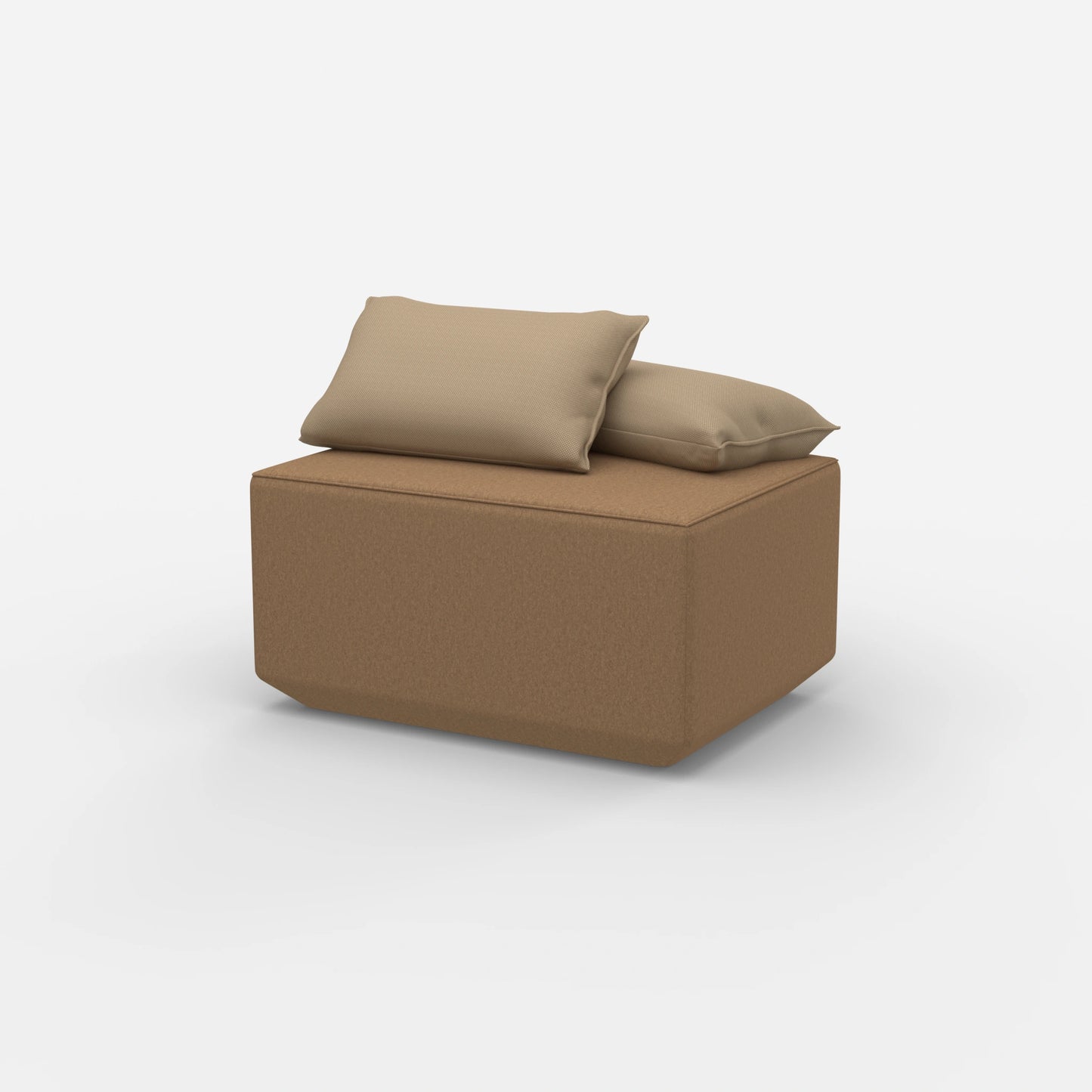 Pouf seduta tortora moderno visto di lato
