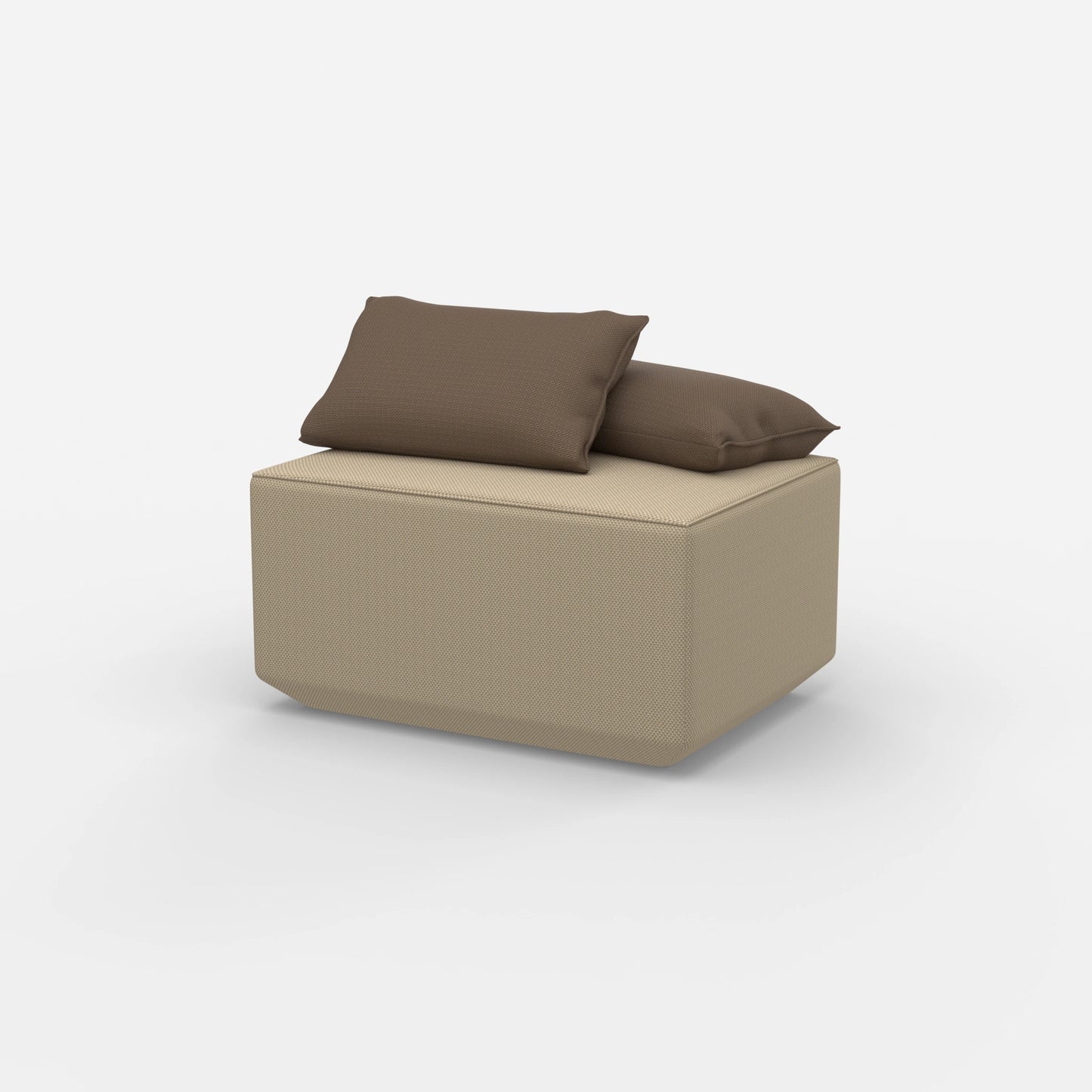 Pouf seduta tortora moderno visto di lato