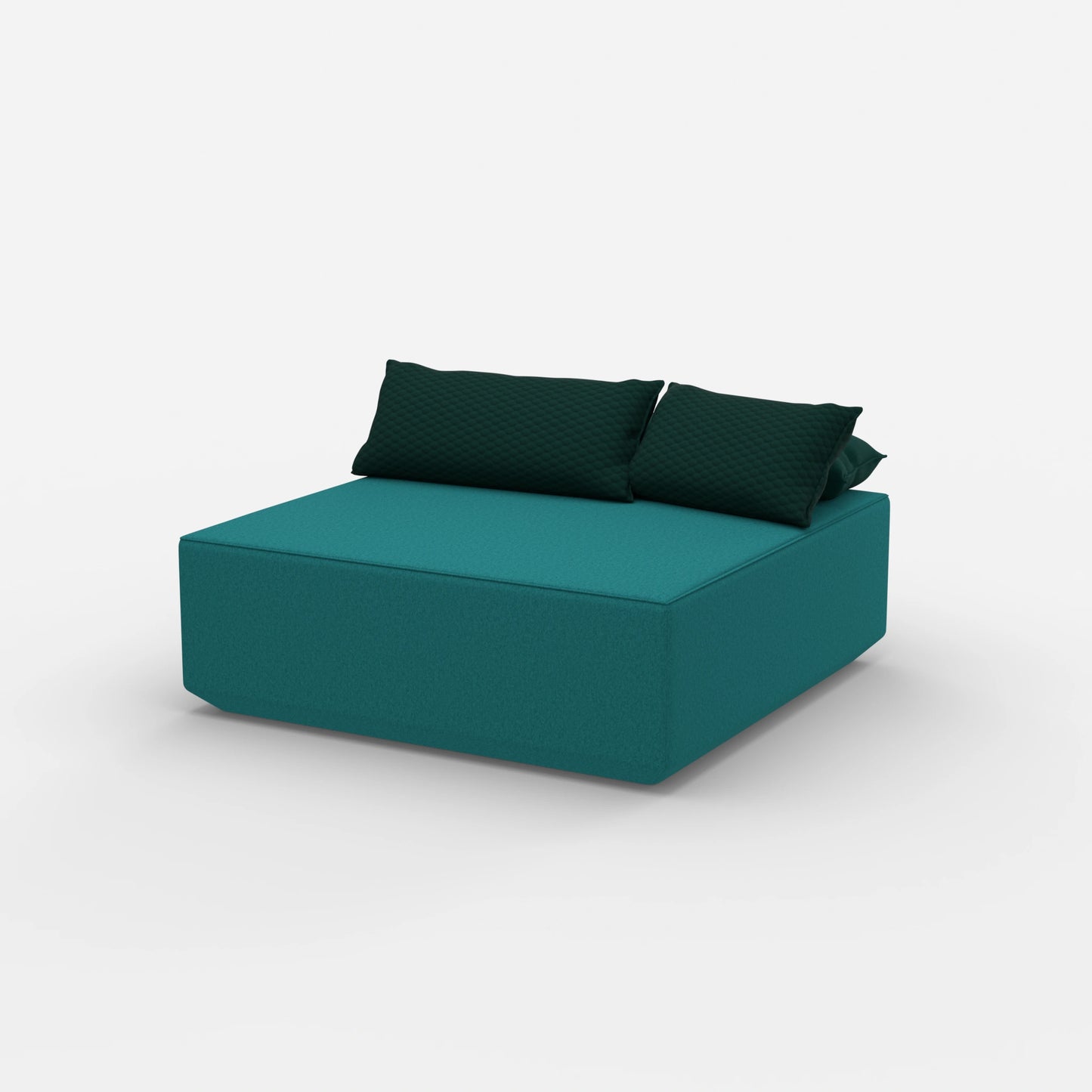 Pouf di seduta turchese dal lato