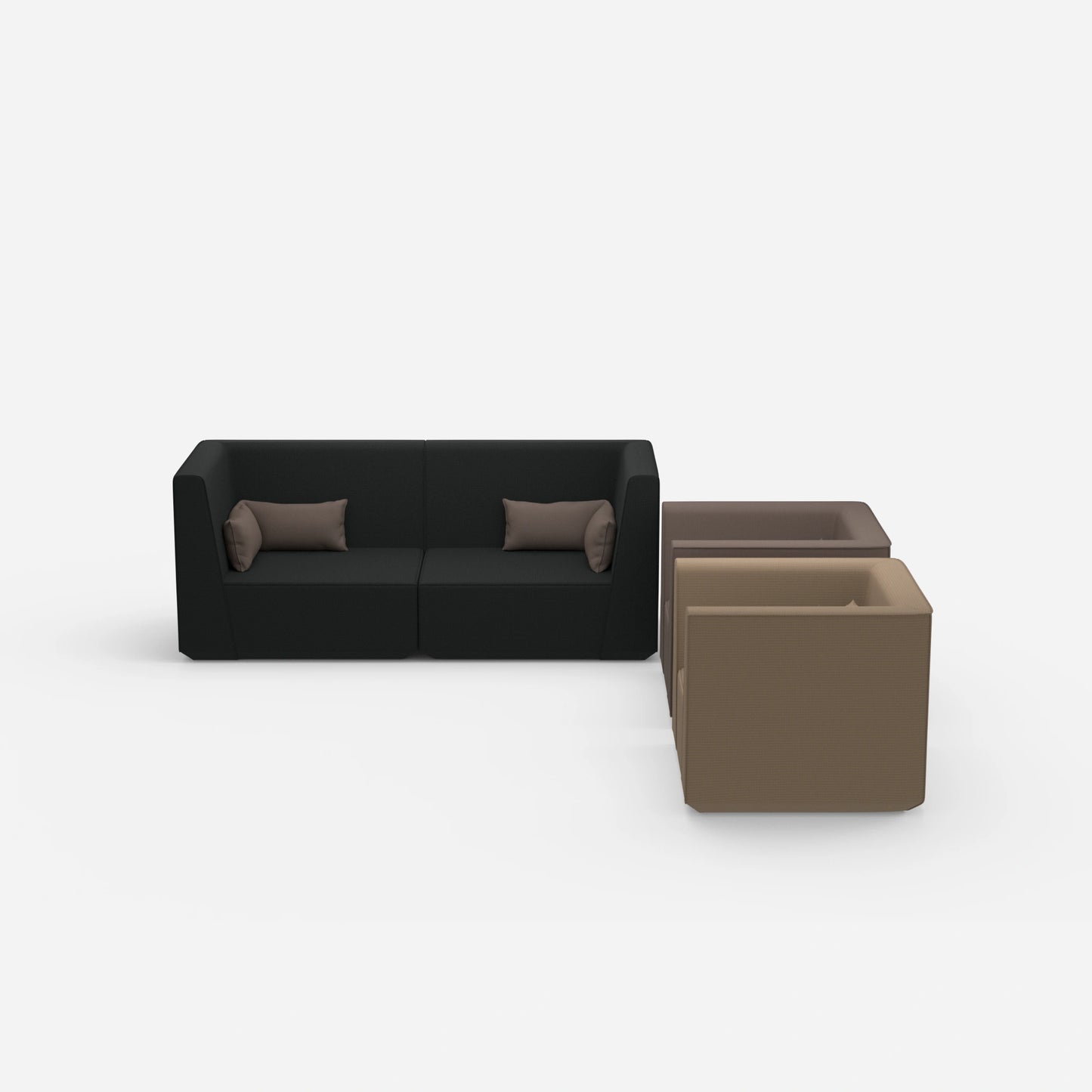 2 Sessel mit Sofa von vorne