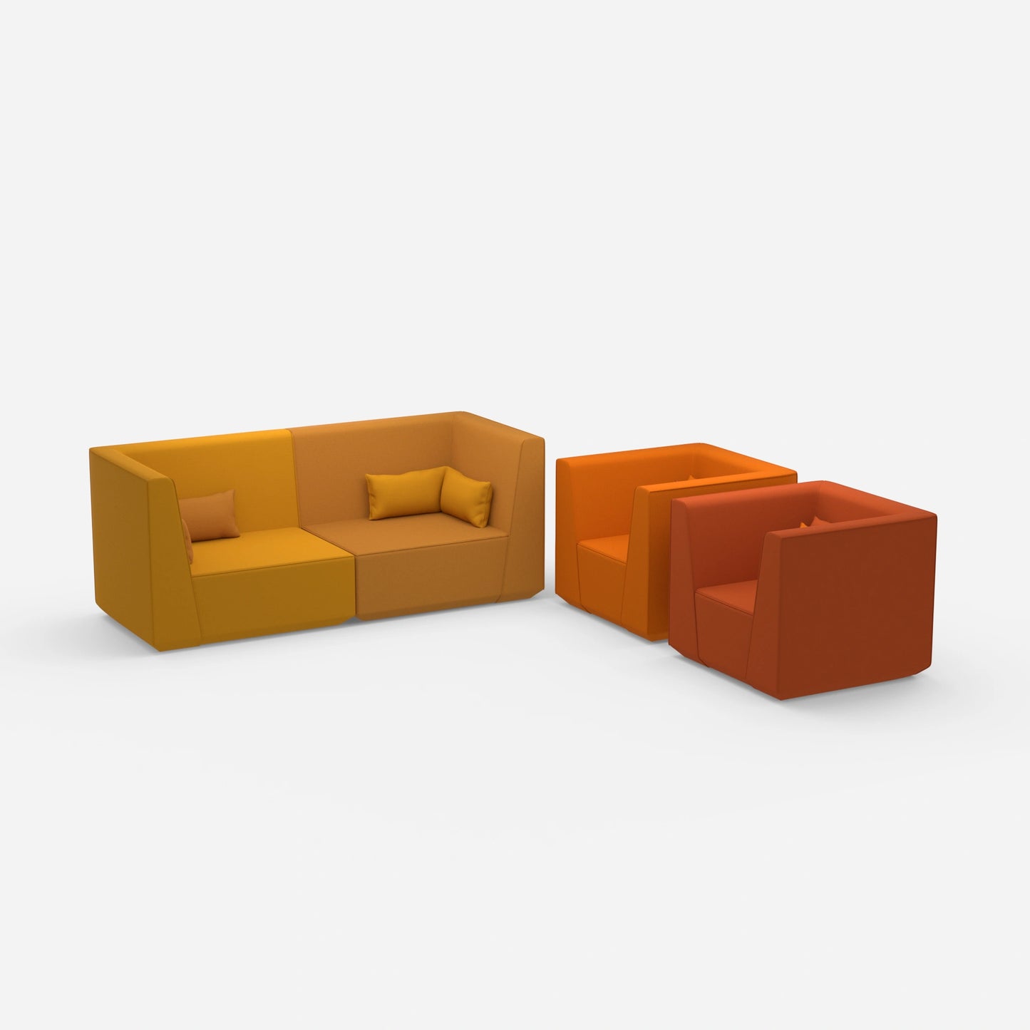 2 Sessel mit Sofa von der Seite