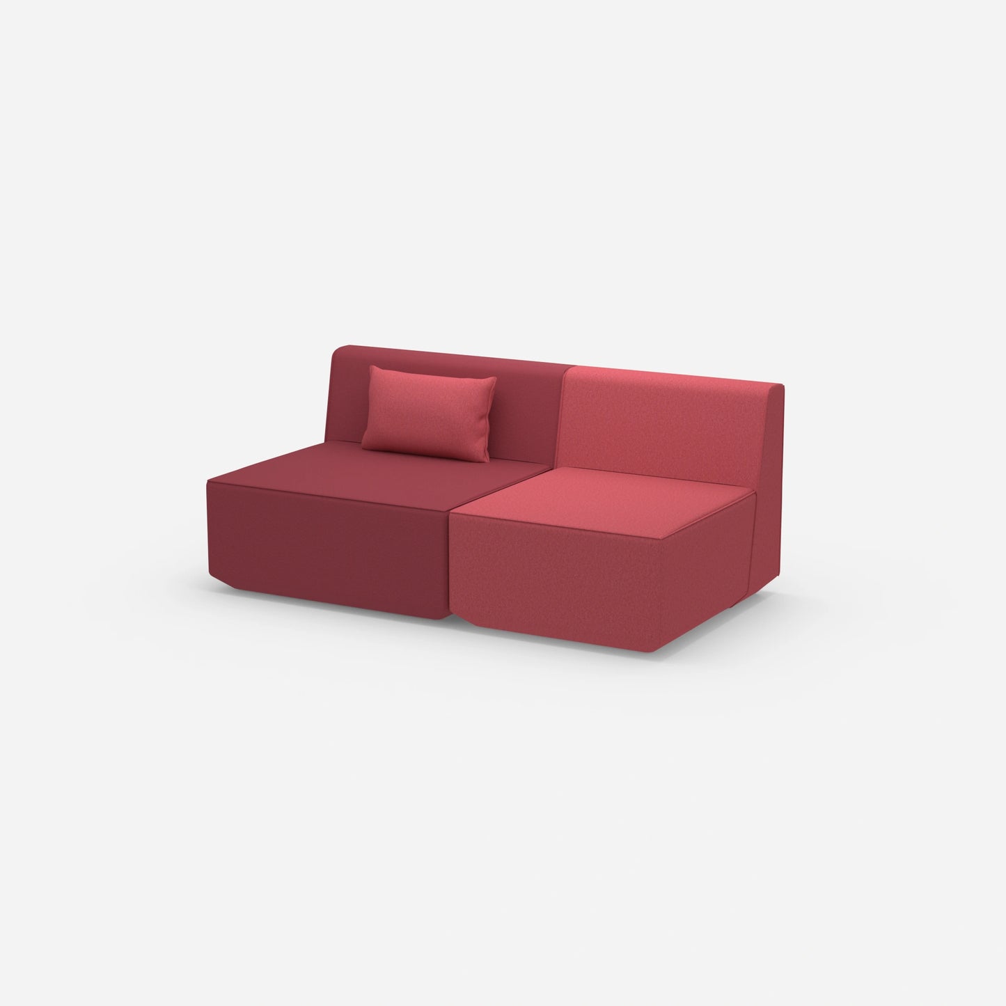 2 Sitzer rosa von der Seite