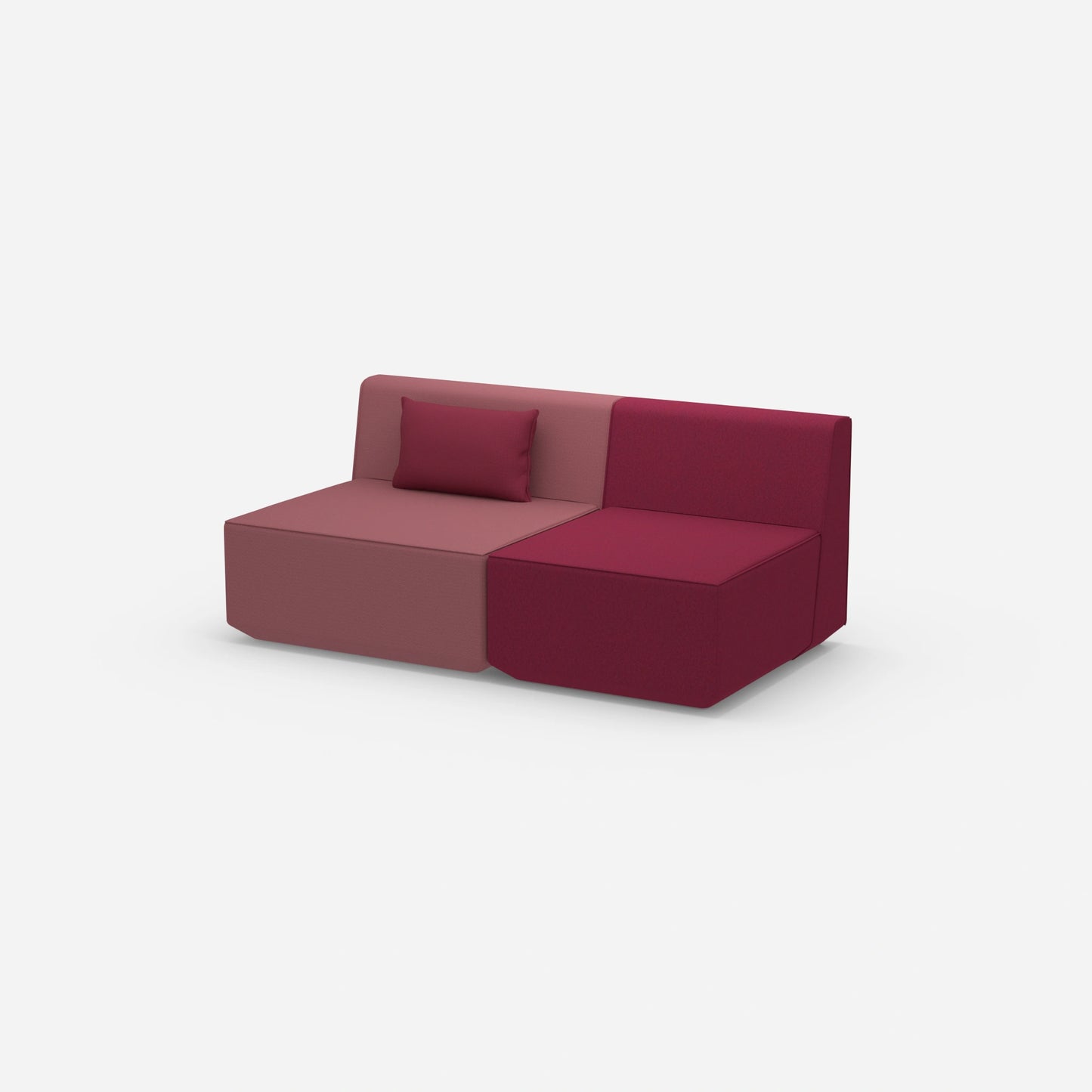 2 Sitzer rosa von der Seite