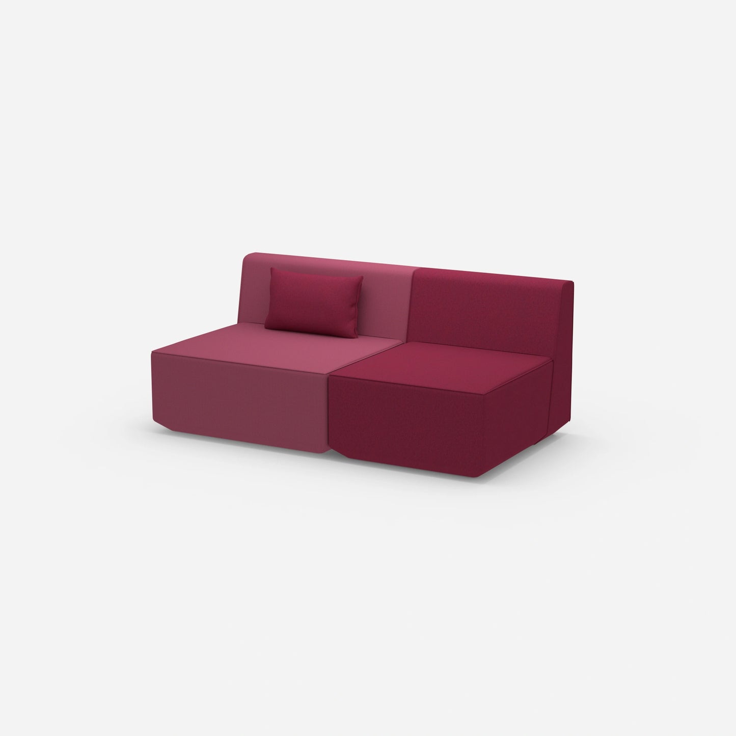 2 Sitzer rosa von der Seite