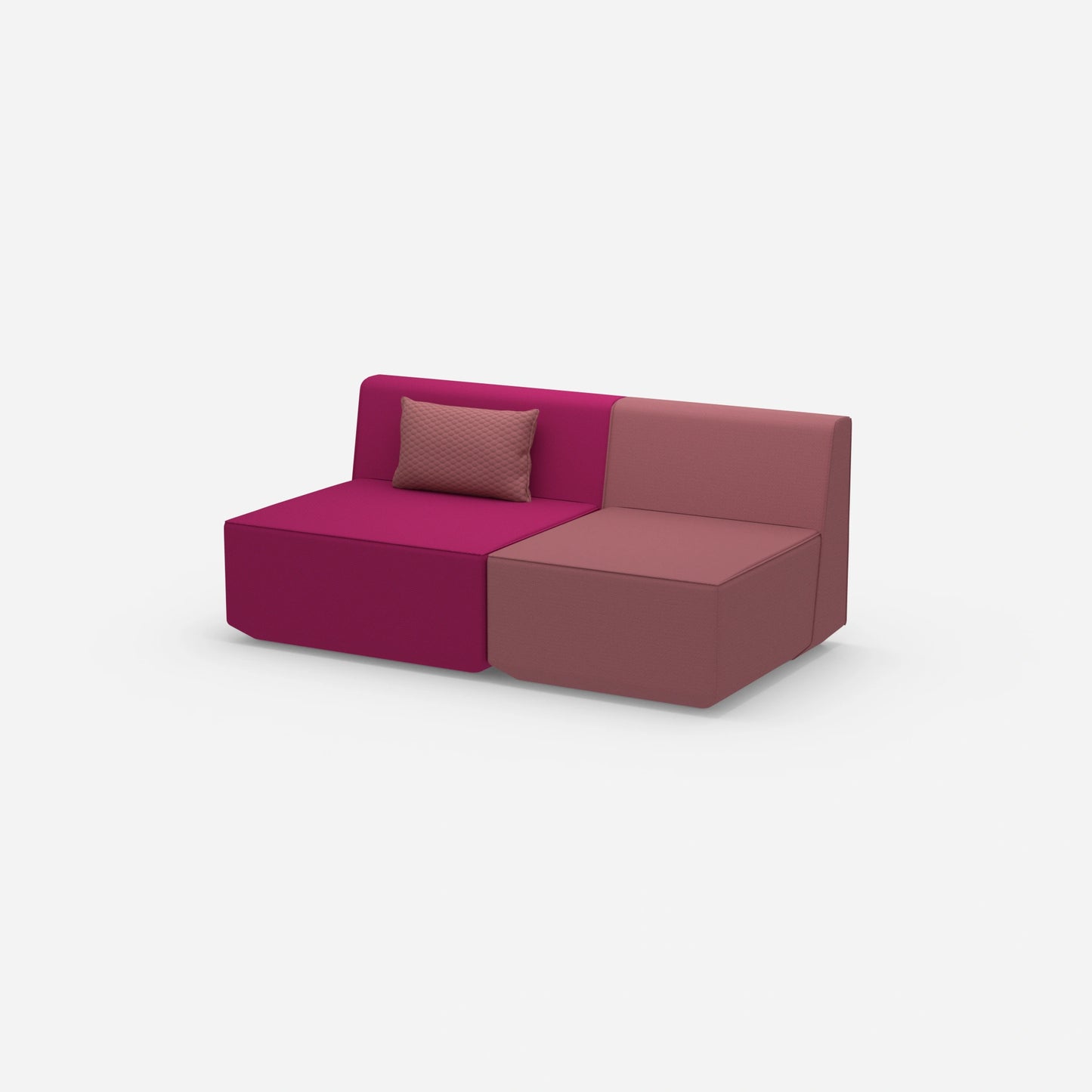 2 Sitzer rosa von der Seite