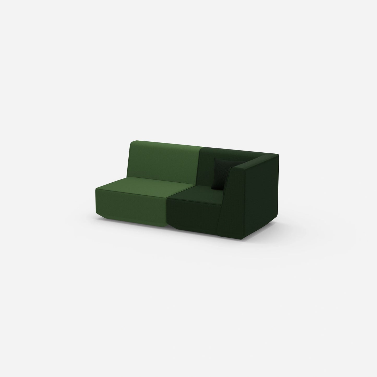 2 Sitzer Sofa grün von der Seite