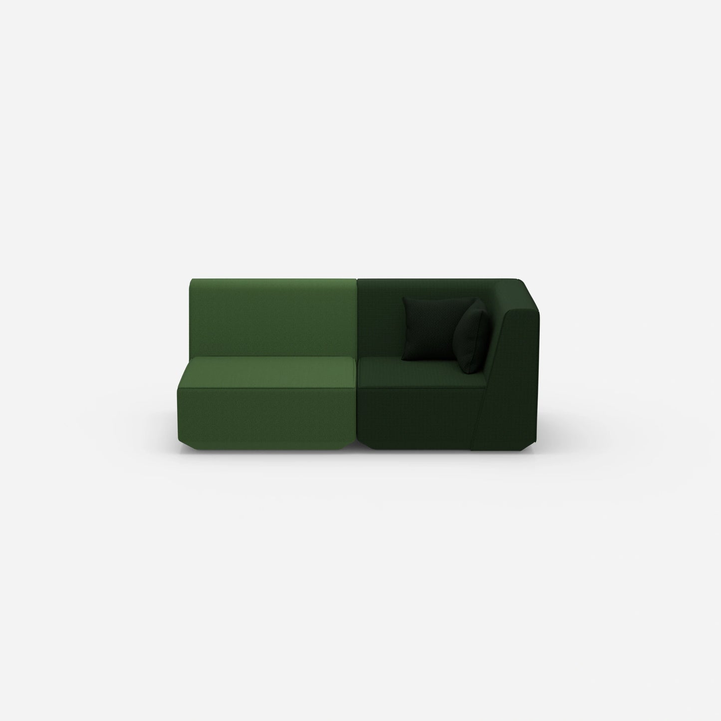 2 Sitzer Sofa grün von vorne