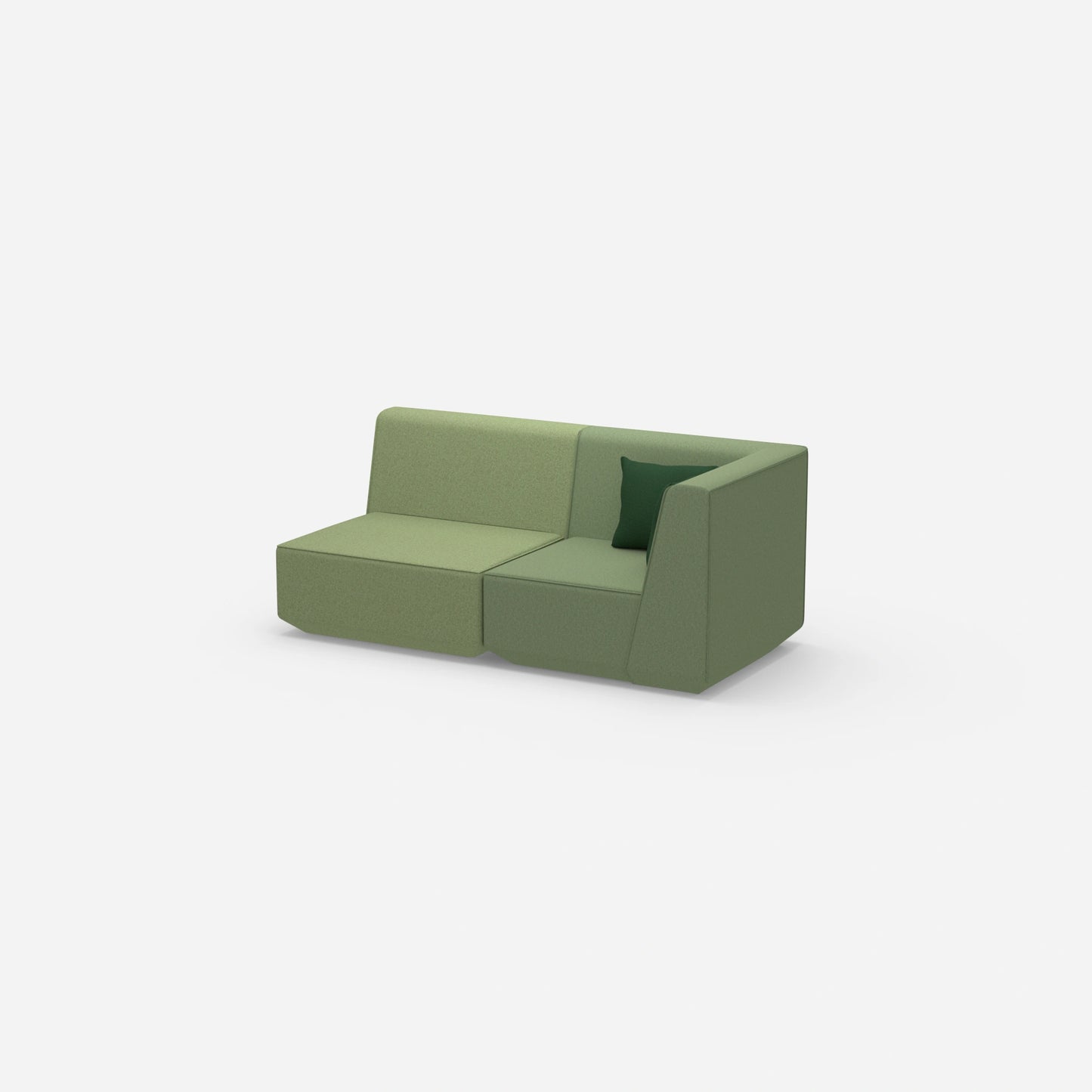 2 Sitzer Sofa grün von der Seite