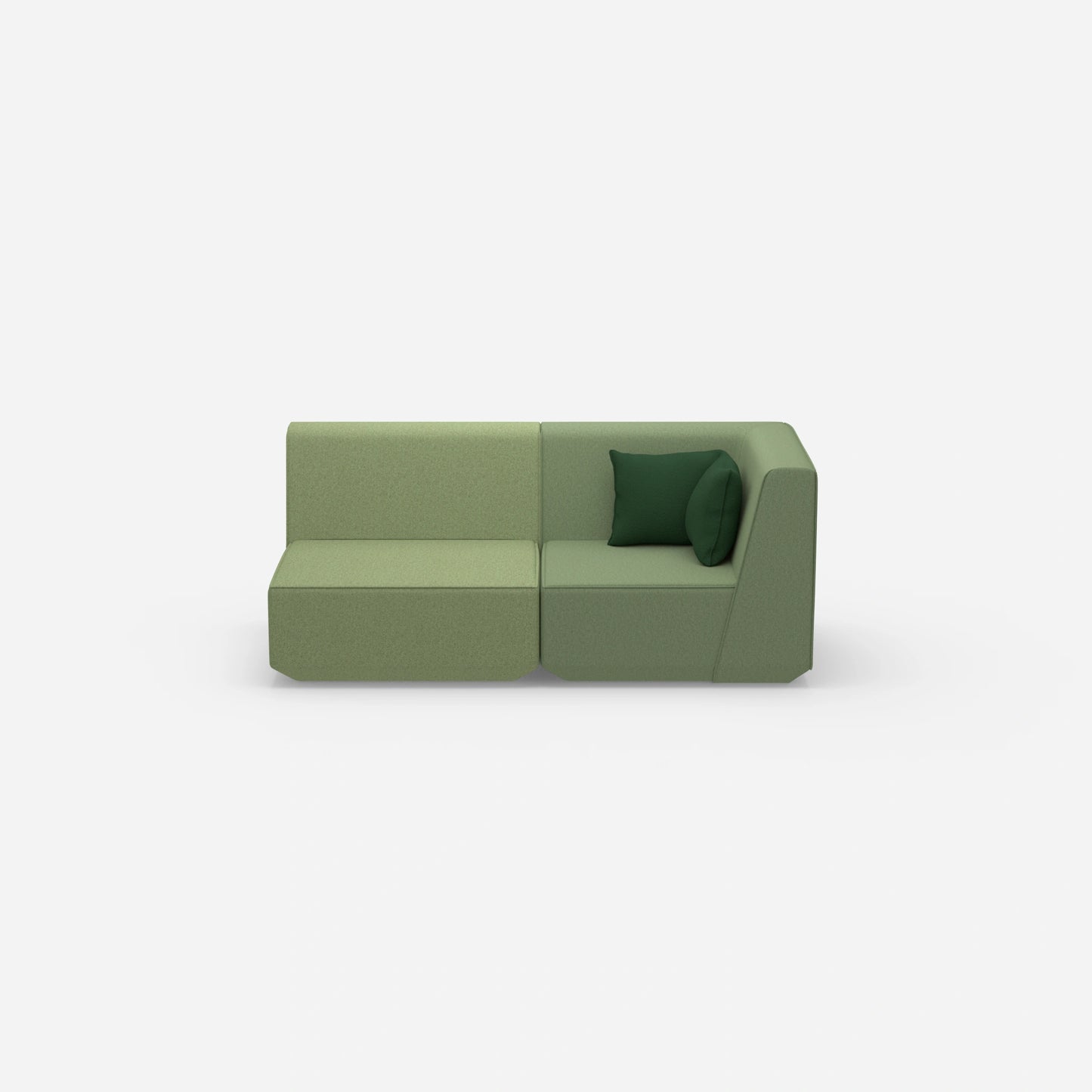 2 Sitzer Sofa grün von vorne