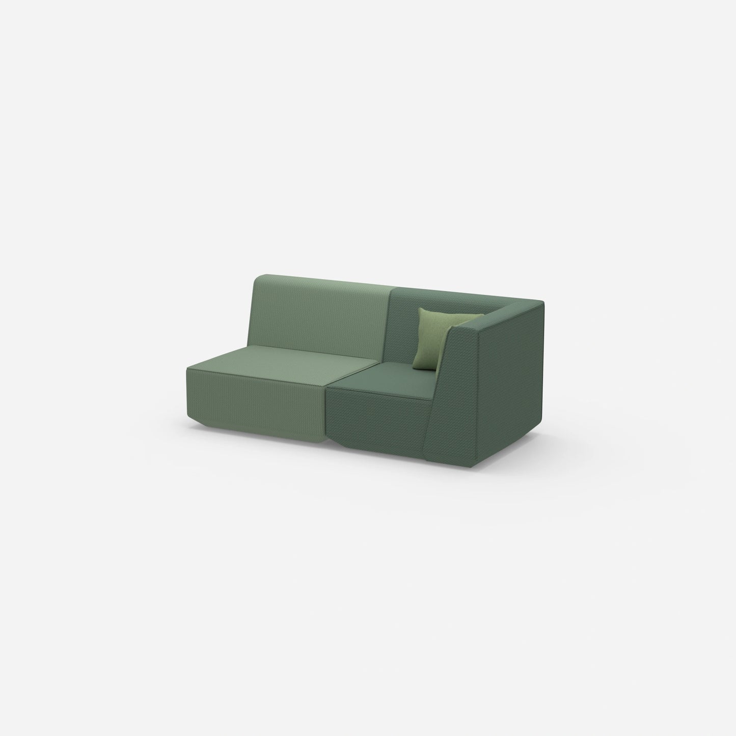 2 Sitzer Sofa grün von der Seite